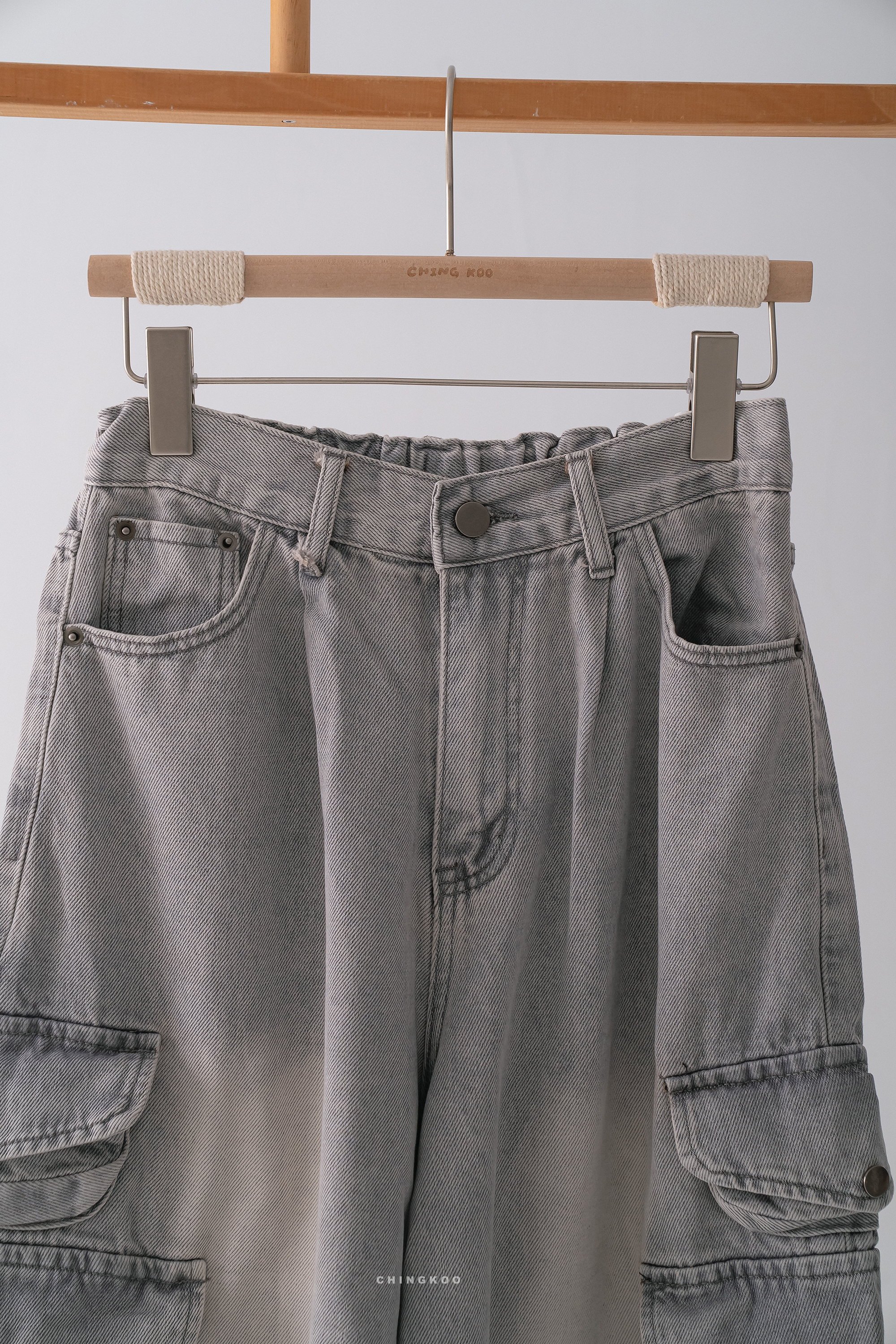 Vibrant｜造型口袋刷色牛仔短褲