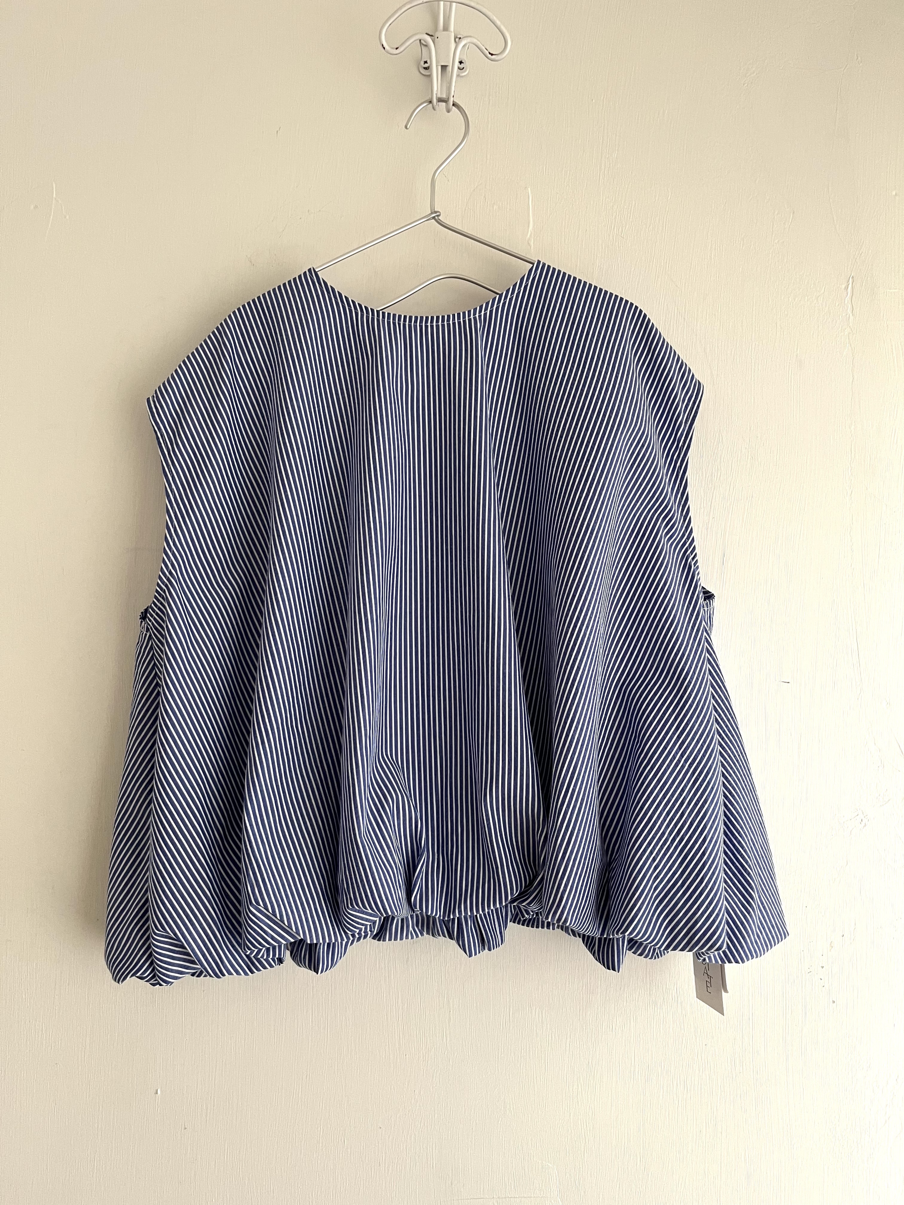 日本製RADIATE藍色條子泡泡腳背心