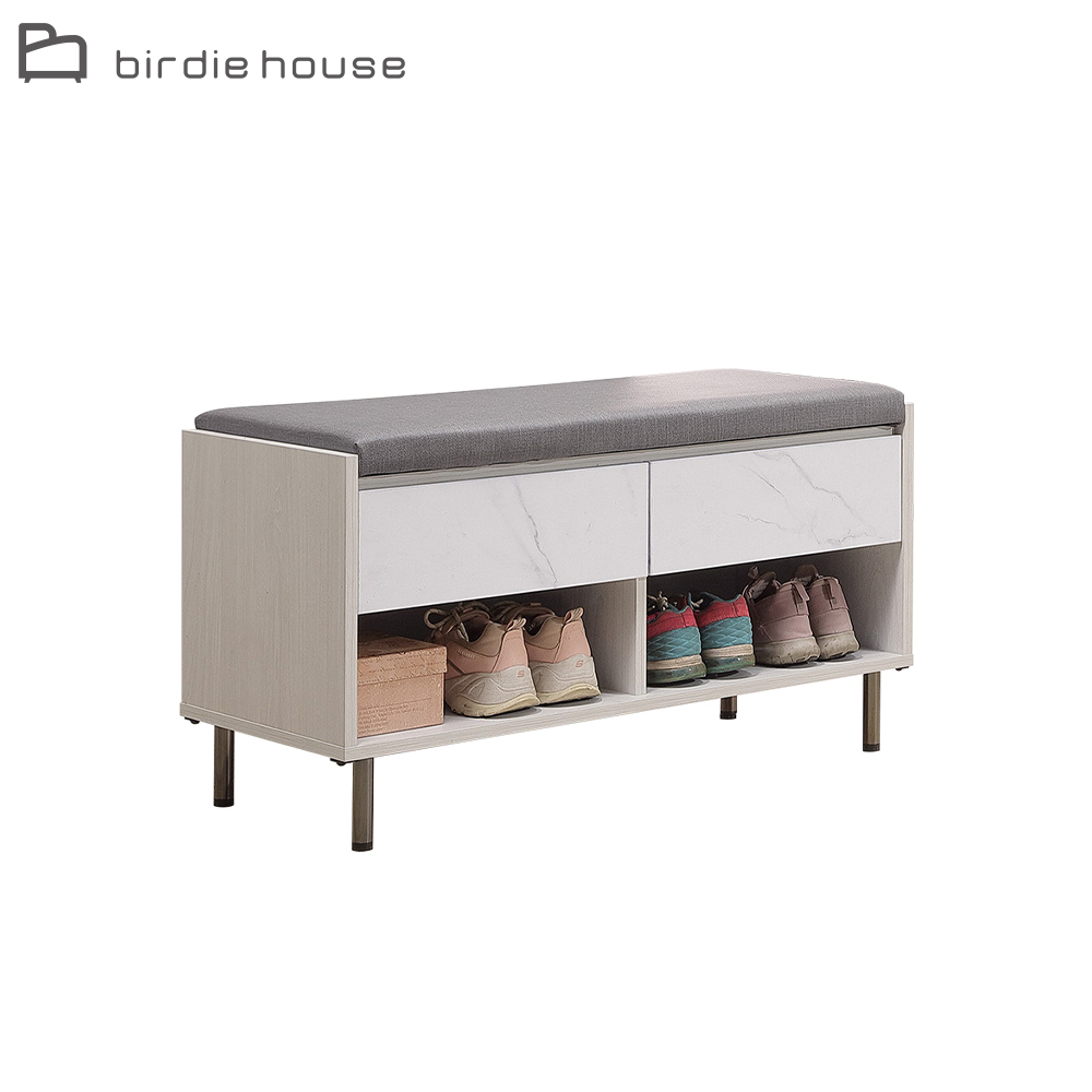 柏蒂家居-艾菲特3尺二抽開放式坐式鞋櫃/座鞋櫃/穿鞋椅