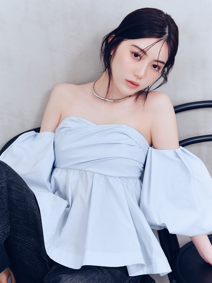 [預購] FRAY I.D 立體澎袖平口上衣 預約5月下旬出貨
