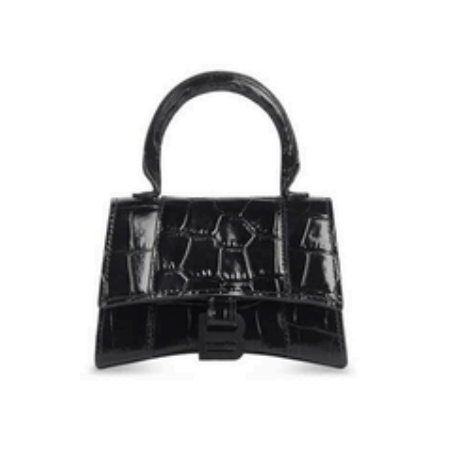 英國代購 -巴黎 世家 Hourglass Mini Handbag Crocodile Embossed (6373721LR671000)