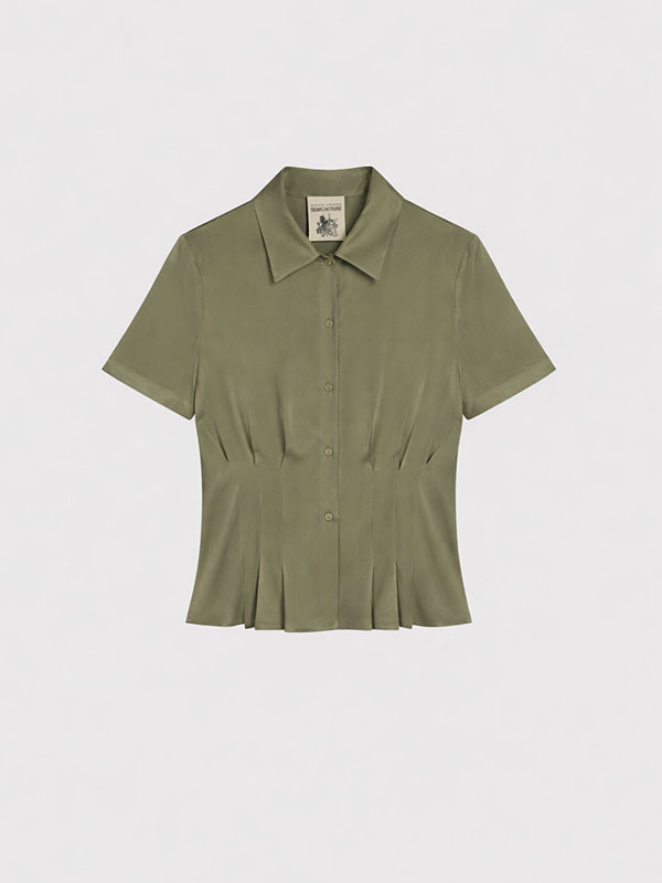 Semicouture 收腰短袖襯衫(草綠)
