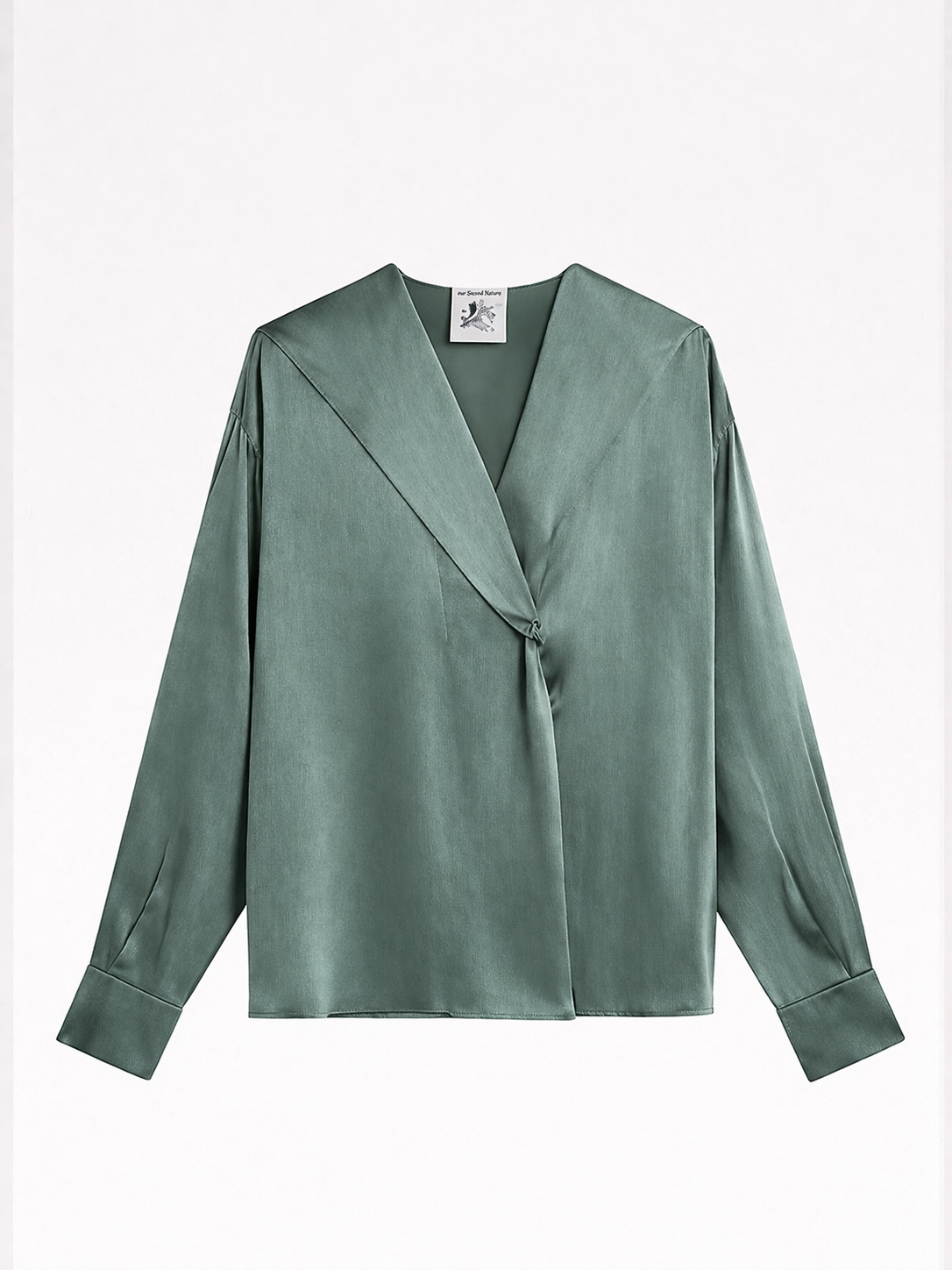 Semicouture 真絲連帽上衣(草綠)