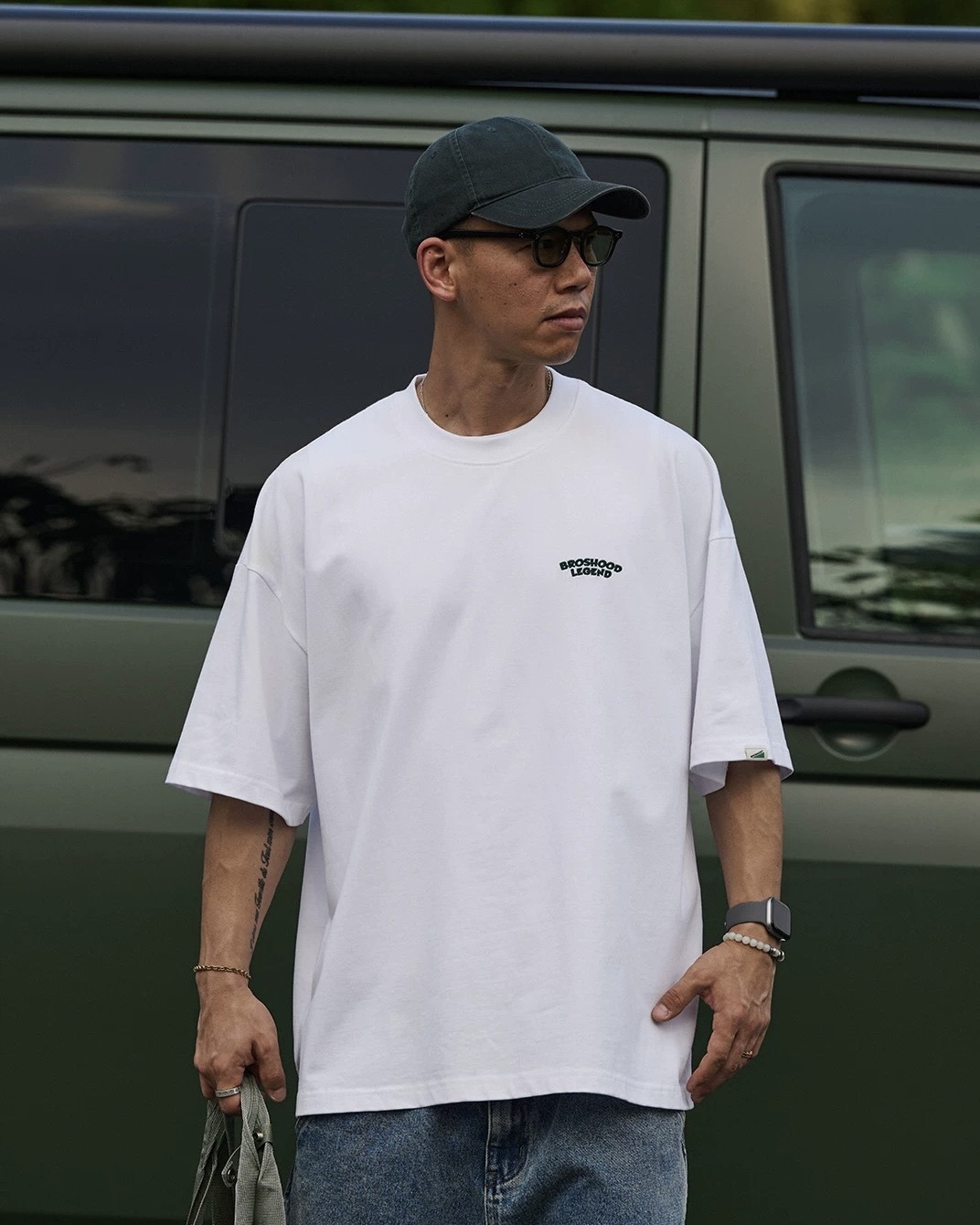 #預購 Broshood 26SS 日系寬鬆 創意趣味 漢堡直噴印花 圓領短踢 三色