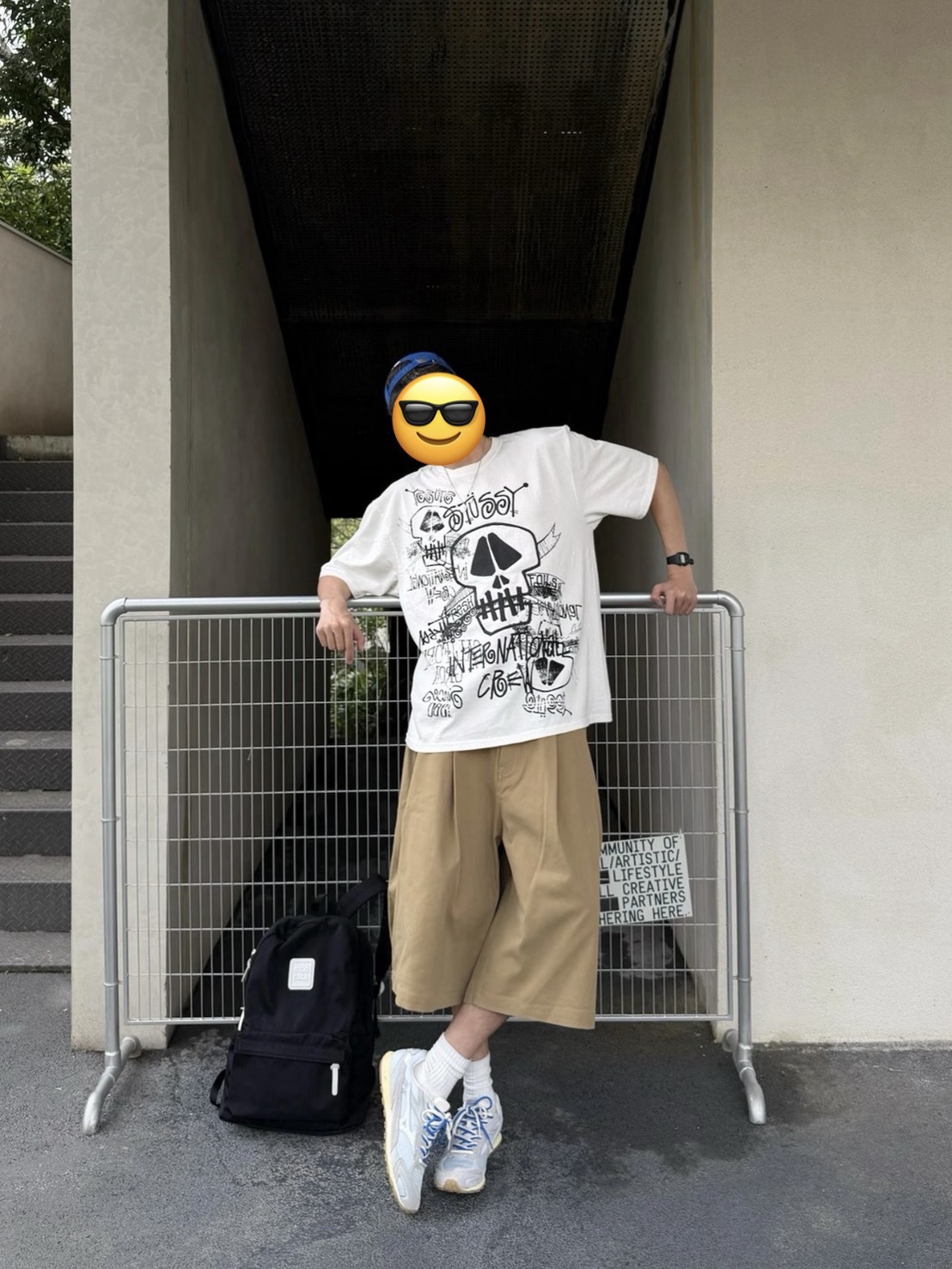 <快速出貨> STUSSY SKULLS TEE PIGMENT DYED 骷髏水洗短踢 黑/白