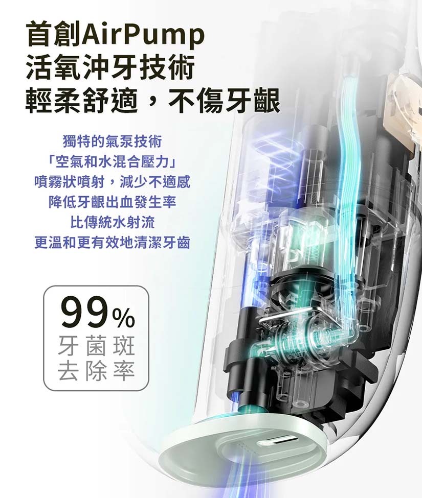 A10 活氧氣動沖牙機-99%牙菌斑去除率