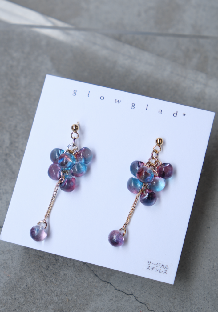 [glowglad] bubble 耳環 | 霓光紅藍 | 耳針 | NO.144