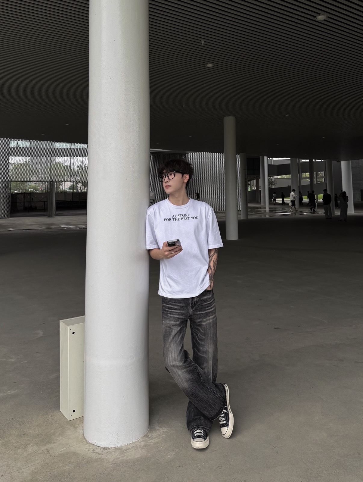（現貨）質感細紋厚磅直筒牛仔褲