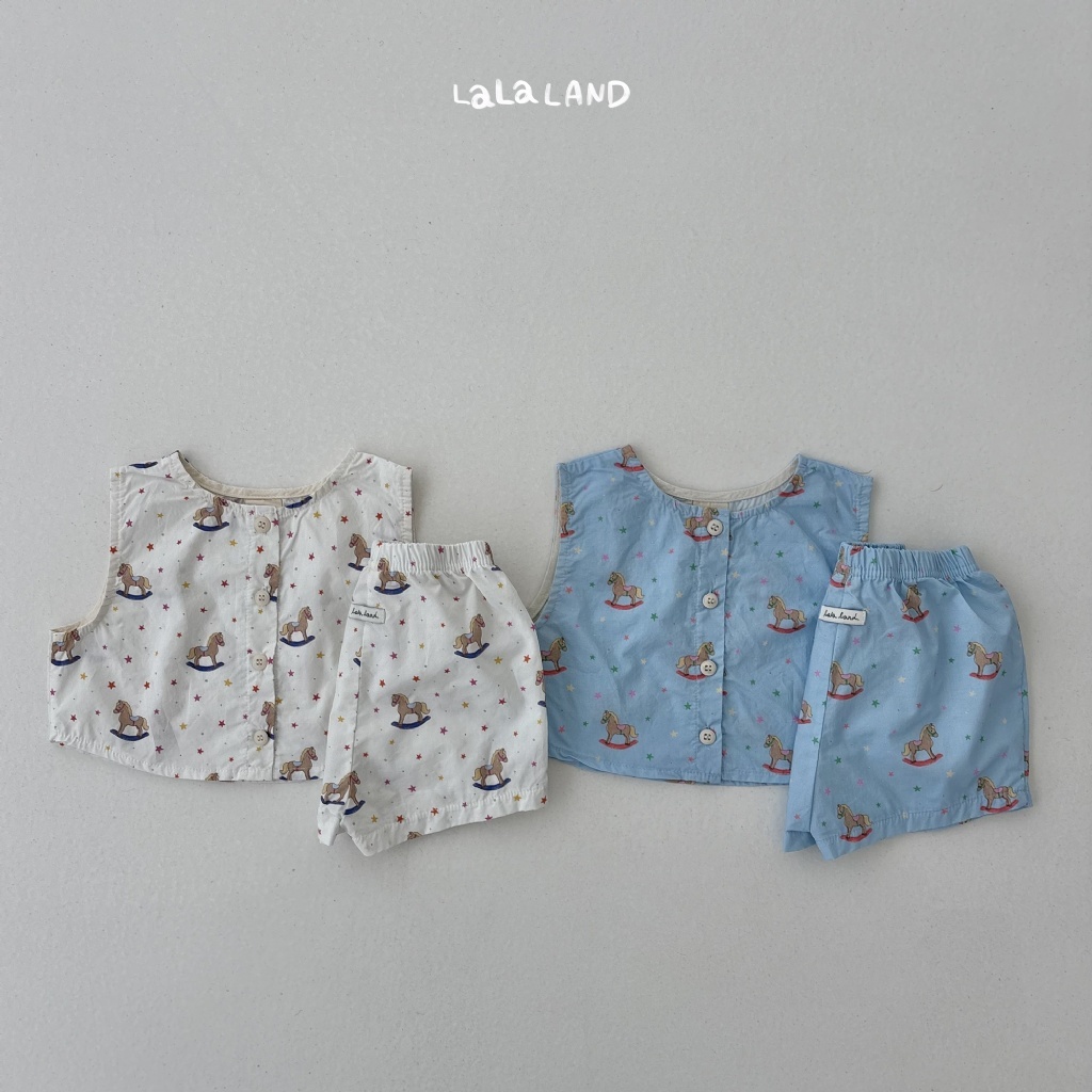 韓國🇰🇷LALA LAND 木馬星星背心套裝(6M-18M)