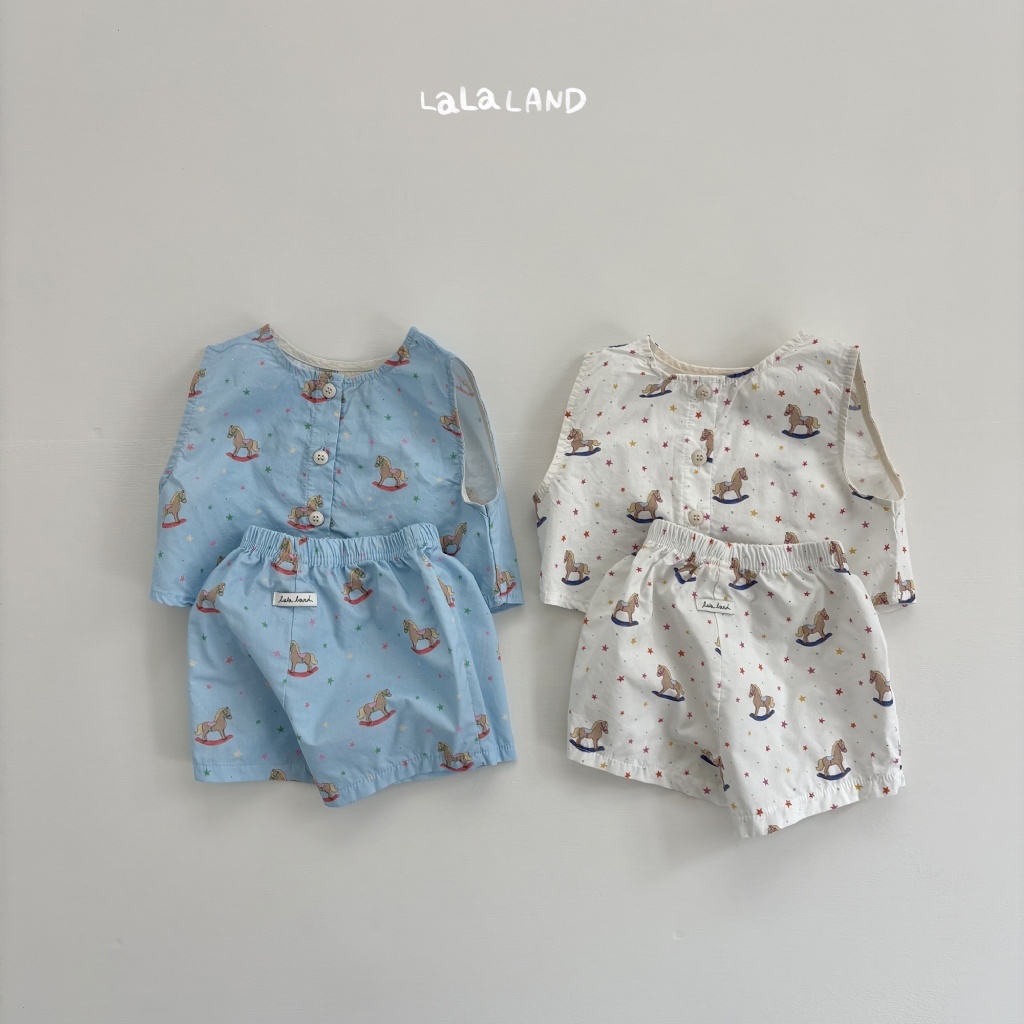 韓國🇰🇷LALA LAND 木馬星星背心套裝(6M-18M)
