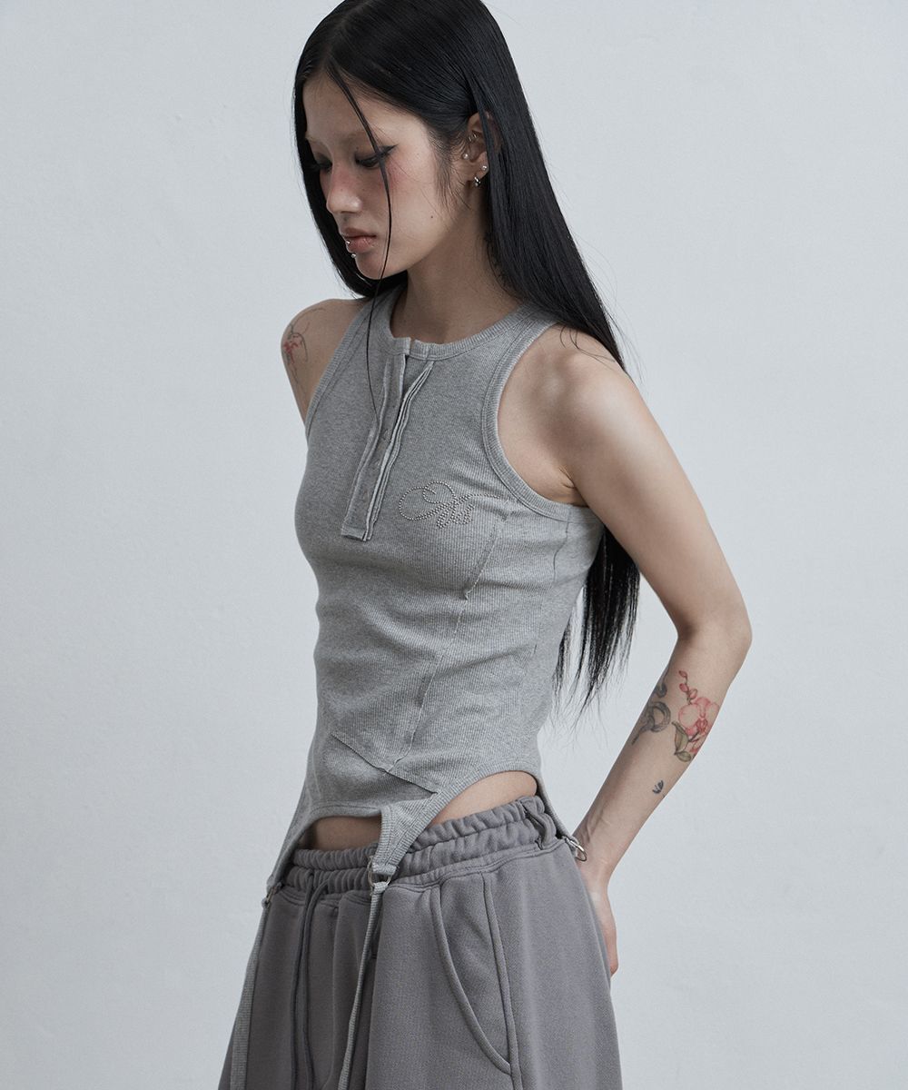 AS YOU ARE 車縫鬆緊帶無袖混紡上衣 AS26SMTOP12ML