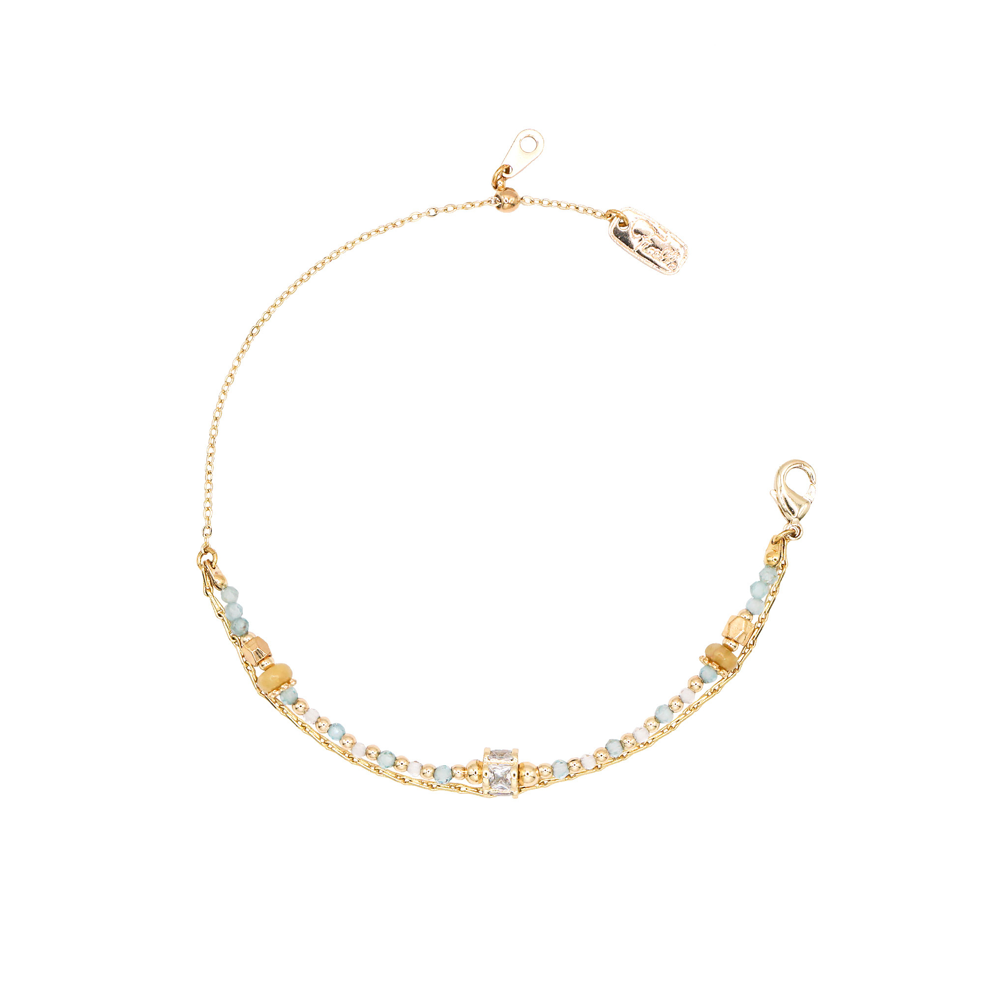 天然海藍寶手鍊 白底細節展示 清透質感設計