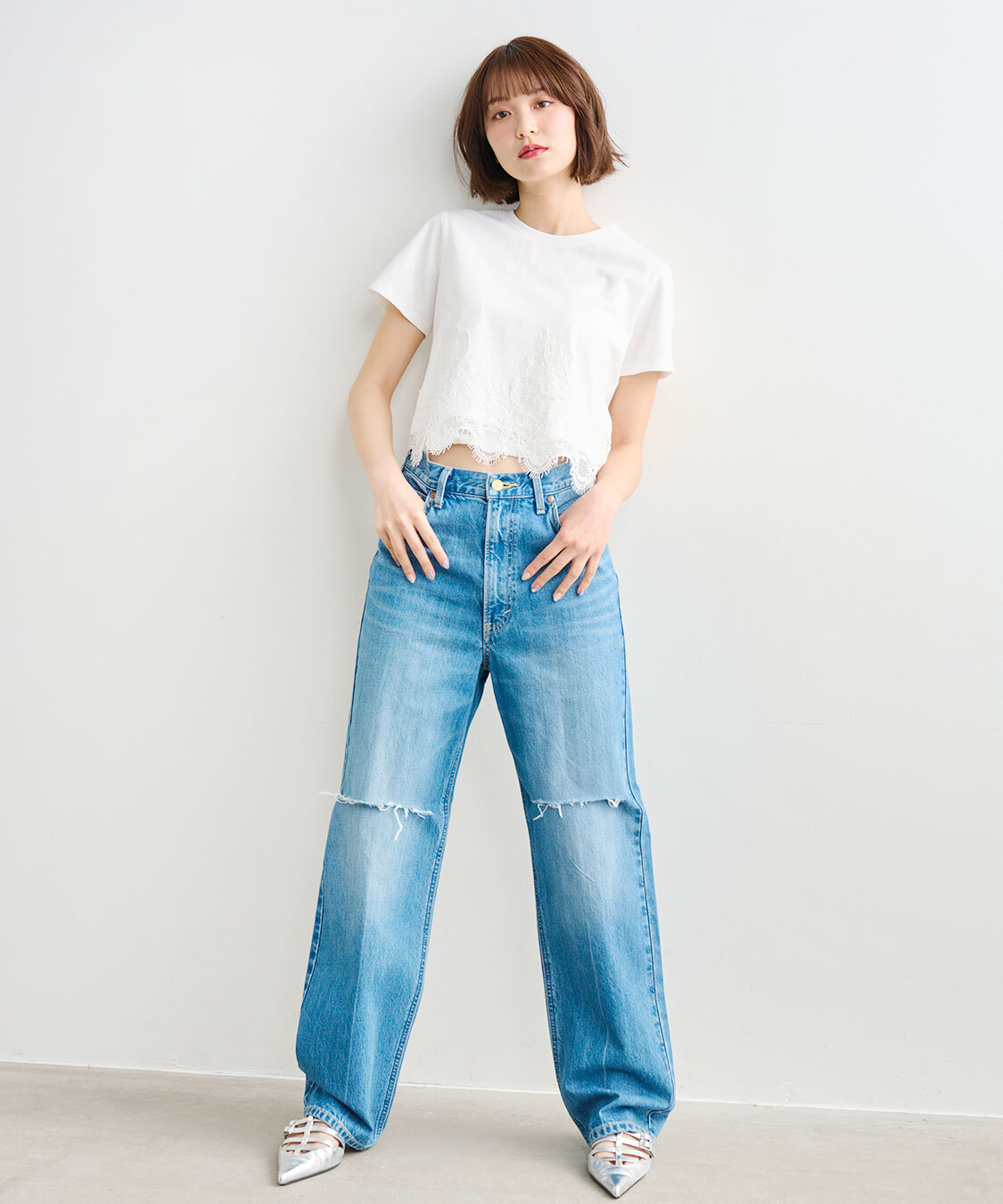 [預購] NATURAL BEAUTY BASIC 直筒寬版牛仔褲