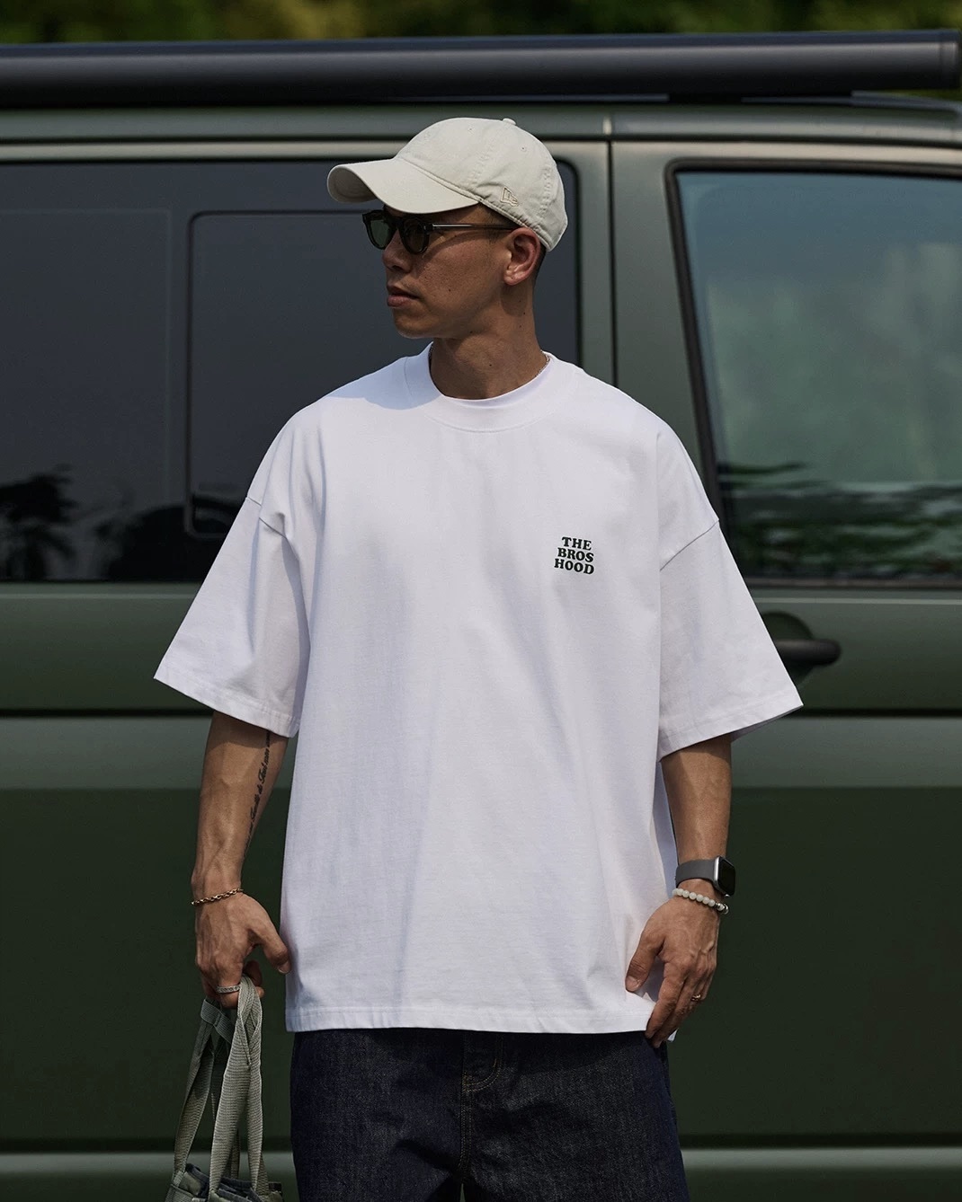 #預購 Broshood 26SS 日系寬鬆落肩 字母LOGO標語 絨面漿印花 圓領短踢 三色