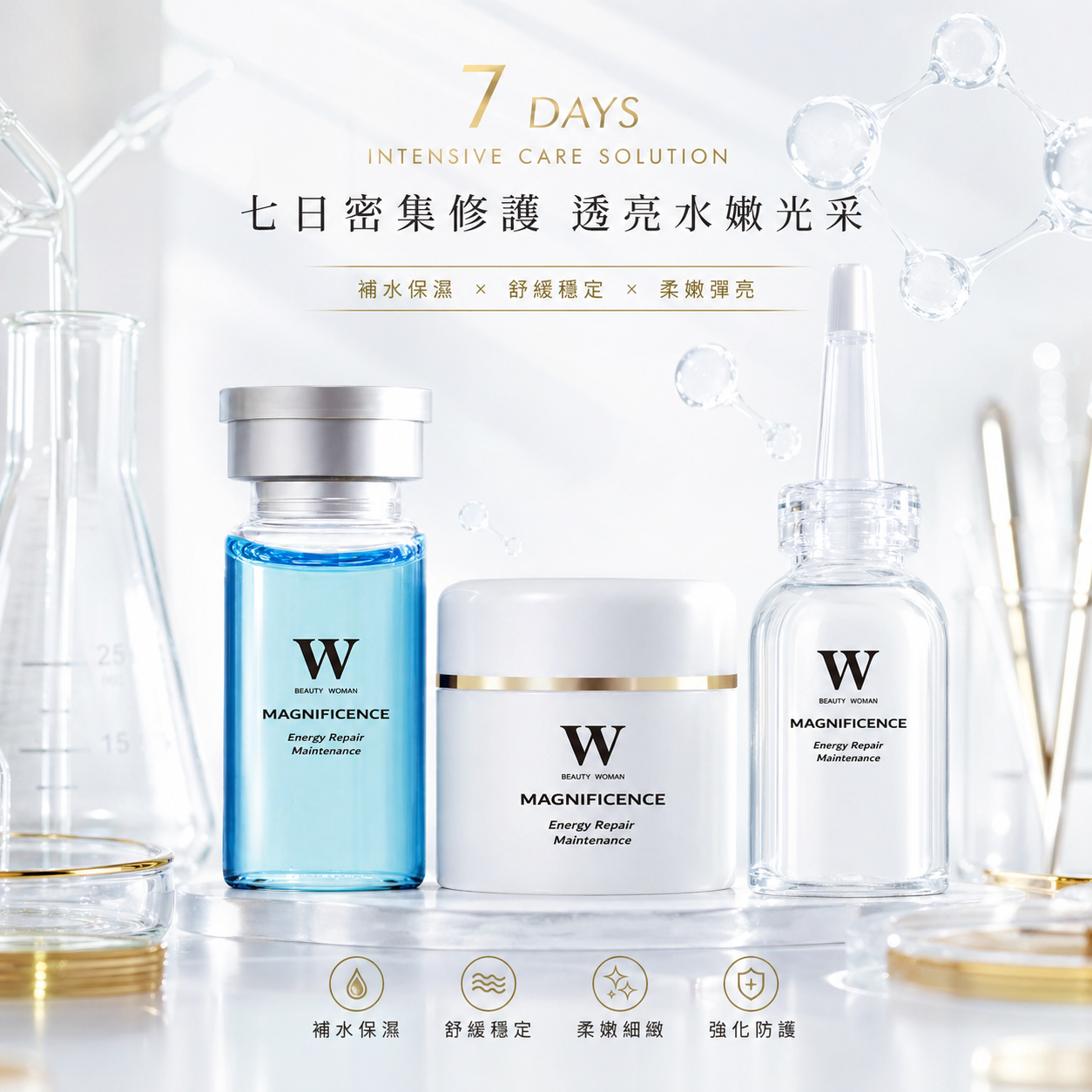黃金密集七天修護3件組