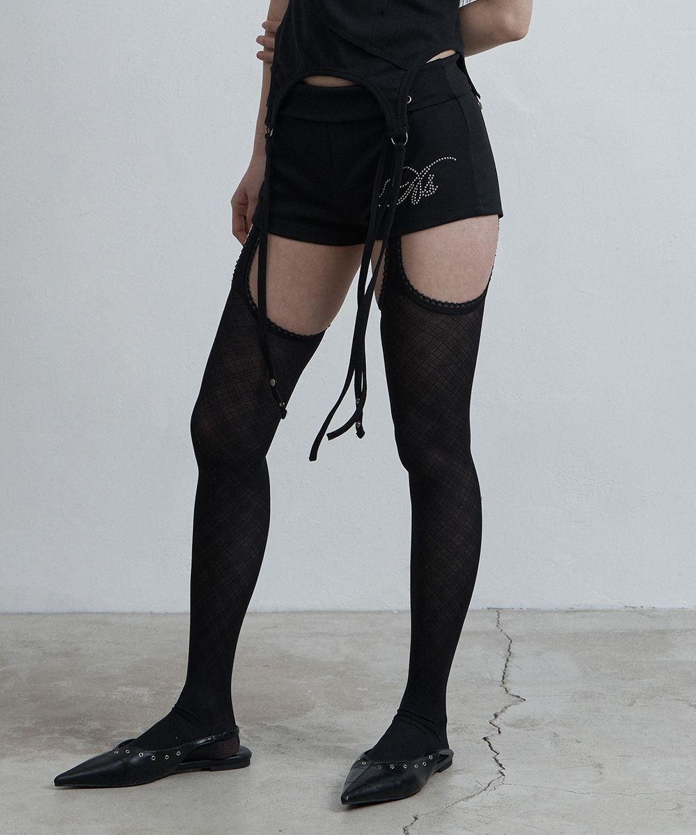 AS YOU ARE 翻折腰 LOGO 短褲 黑色 AS26SMPT02BK