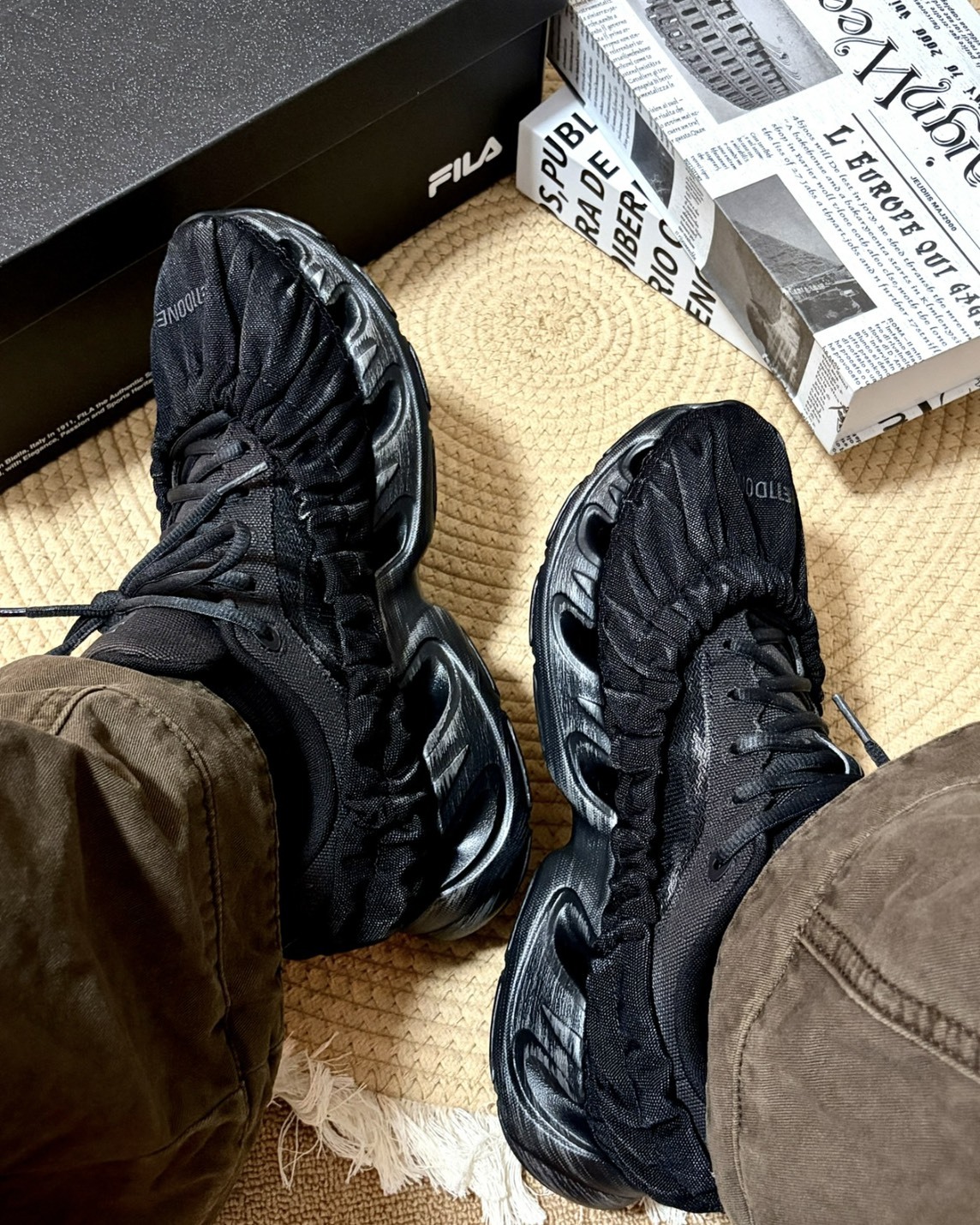 【預購】FILA x WE11DONE VETTA 低筒厚底老爹 黑色 F12M622140FCV