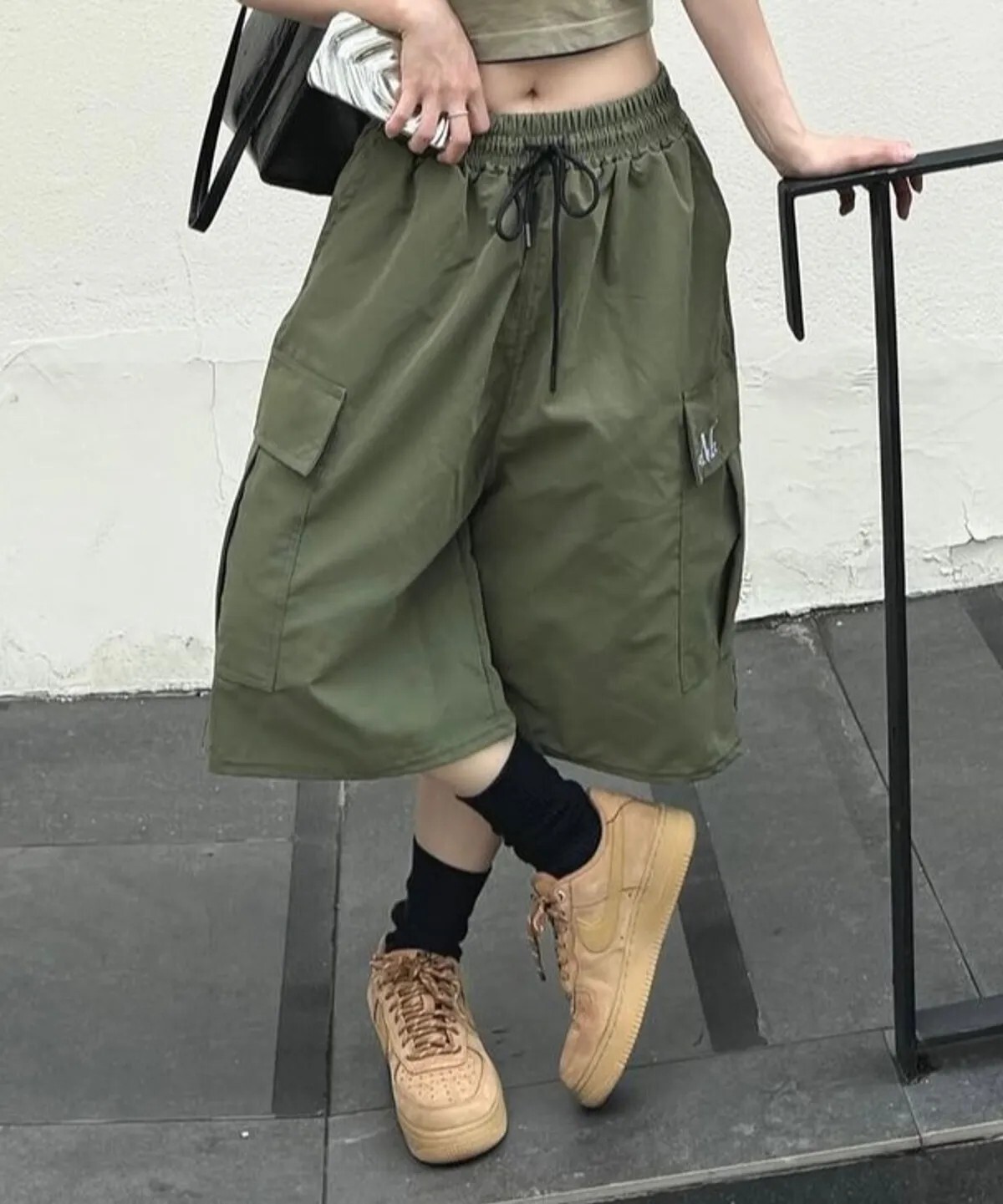 【OWN】MUCENT 休閒 百慕達 抽繩 工裝 口袋 短褲 五分褲 七分褲 單一尺寸 不分男女 刺繡 黑色 卡其 褐色 綠色