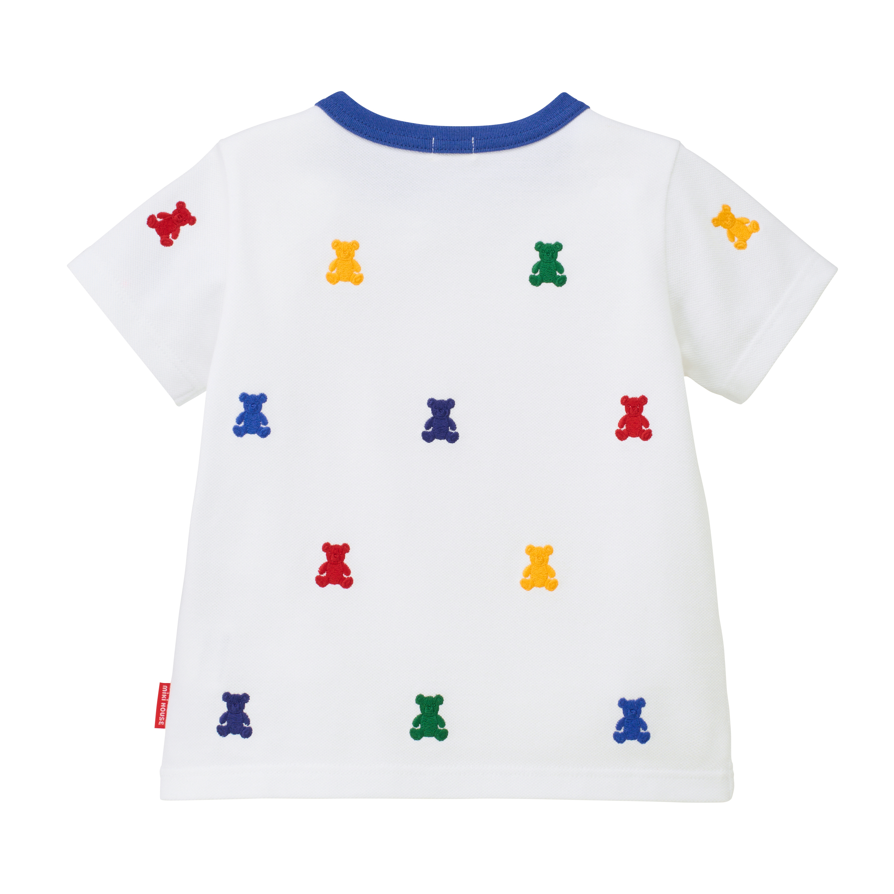 繽紛刺繡小熊短袖T恤-白色