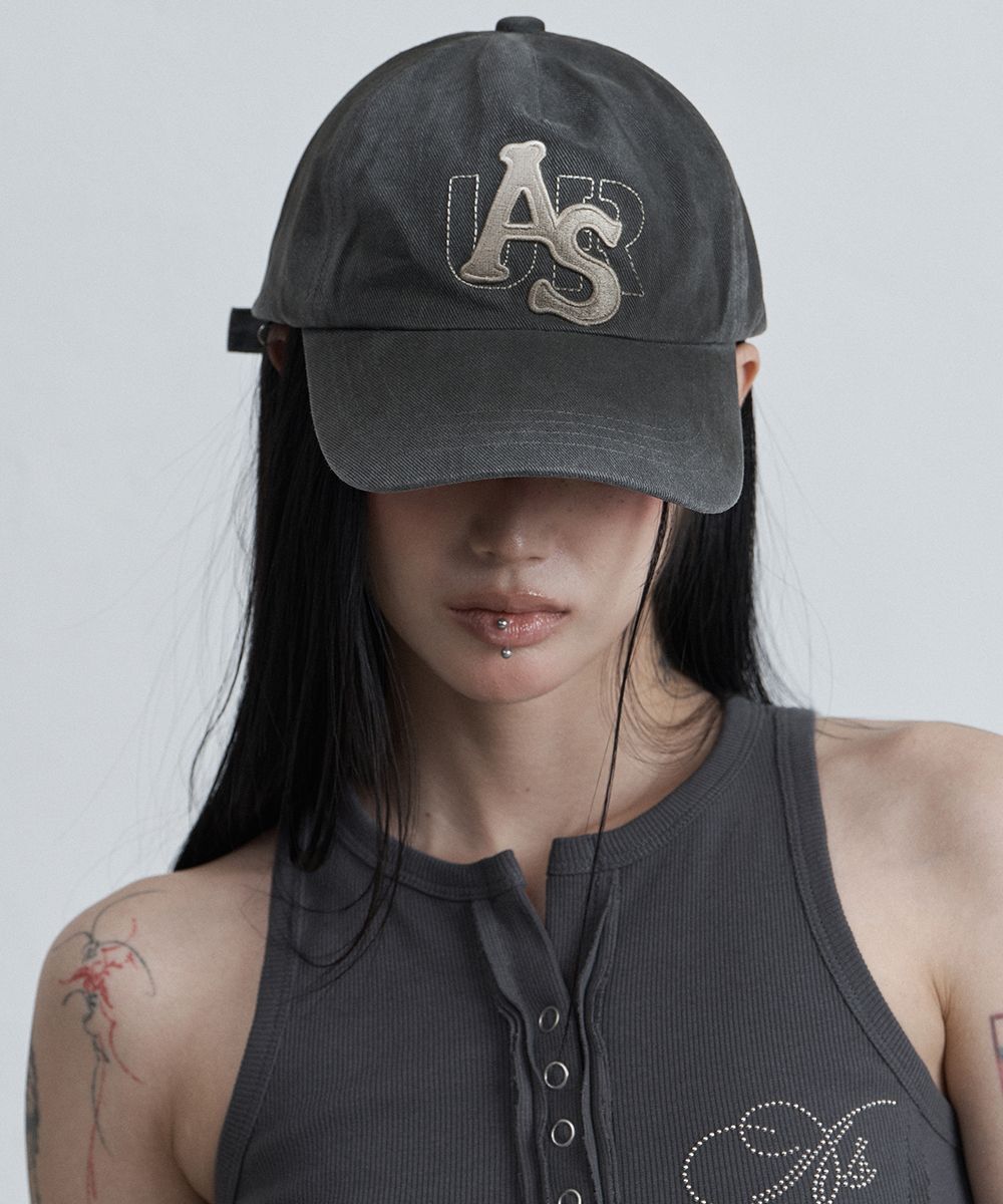 AS YOU ARE 水洗 Logo 棒球帽 炭灰色 AS26SMACC01CH