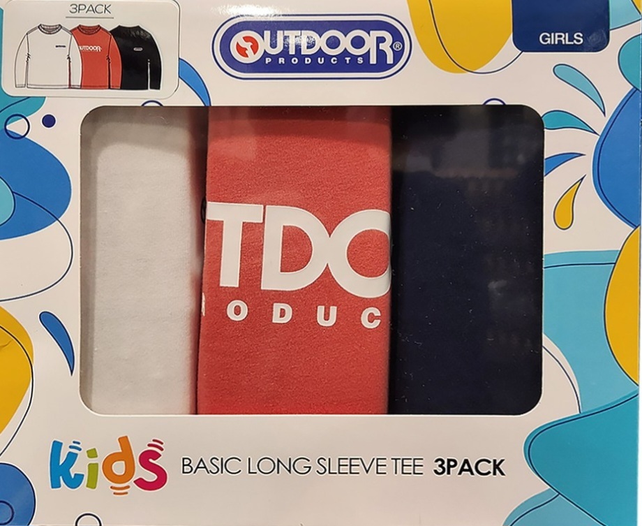 韓國OUTDOOR 一套三件 長袖T-Shirt （盒有損毀不影響穿著）清貨價貨品，不設退換 (AT6 711)