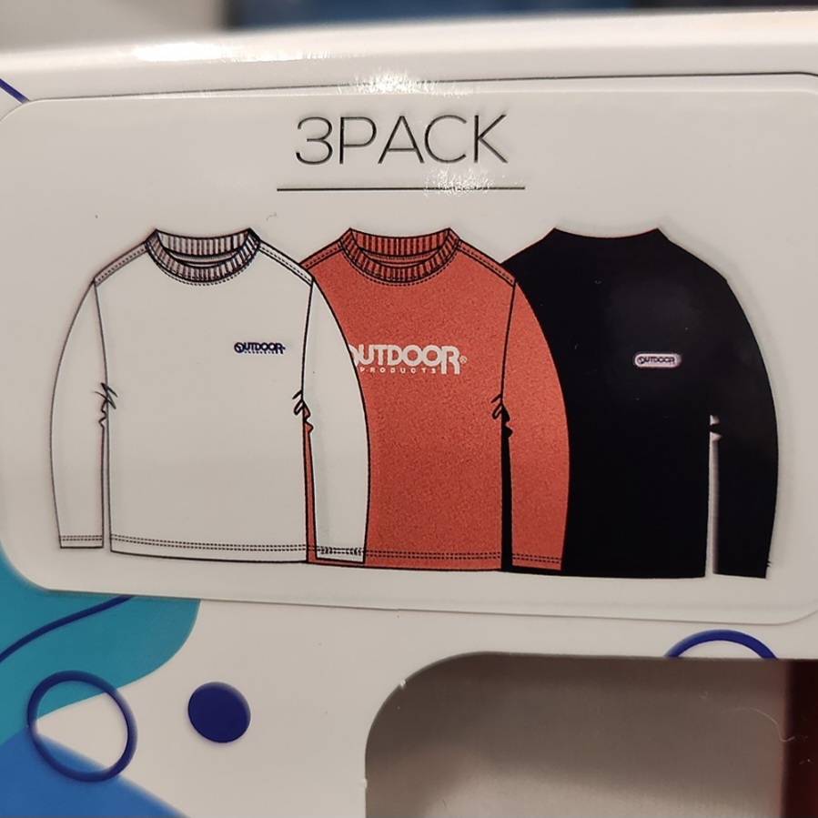 韓國OUTDOOR 一套三件 長袖T-Shirt （盒有損毀不影響穿著）清貨價貨品，不設退換 (AT6 711)