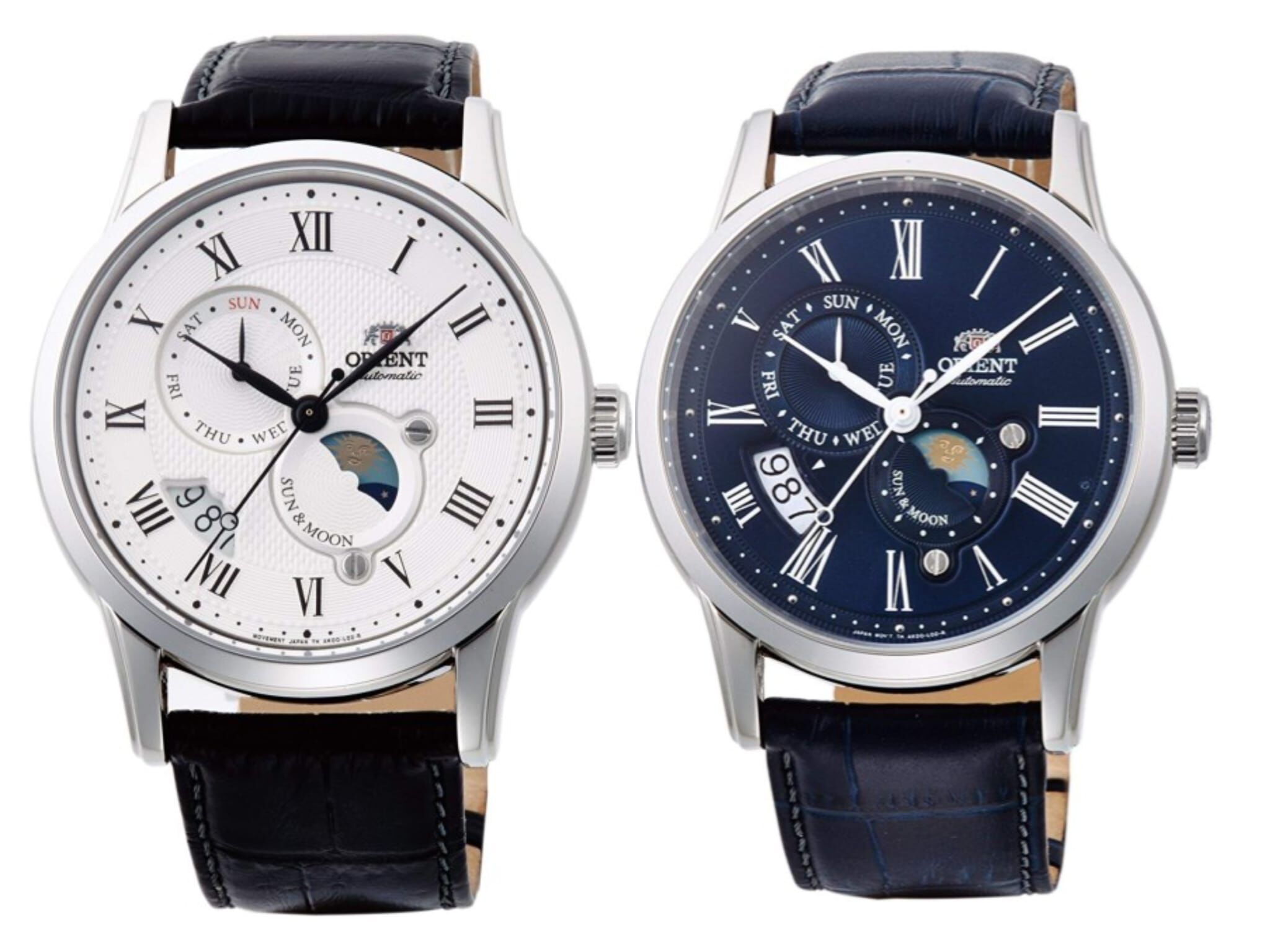 Orient 東方 Sun and Moon Mechanical ORIENT Classic SUN & MOON 藍色 RN-AK0004L / 白色RN-AK0005S 機械錶 ORIENT Classic 日月腕錶系列