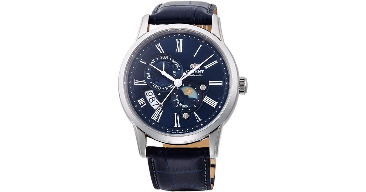 Orient 東方 Sun and Moon Mechanical ORIENT Classic SUN & MOON 藍色 RN-AK0004L / 白色RN-AK0005S 機械錶 ORIENT Classic 日月腕錶系列