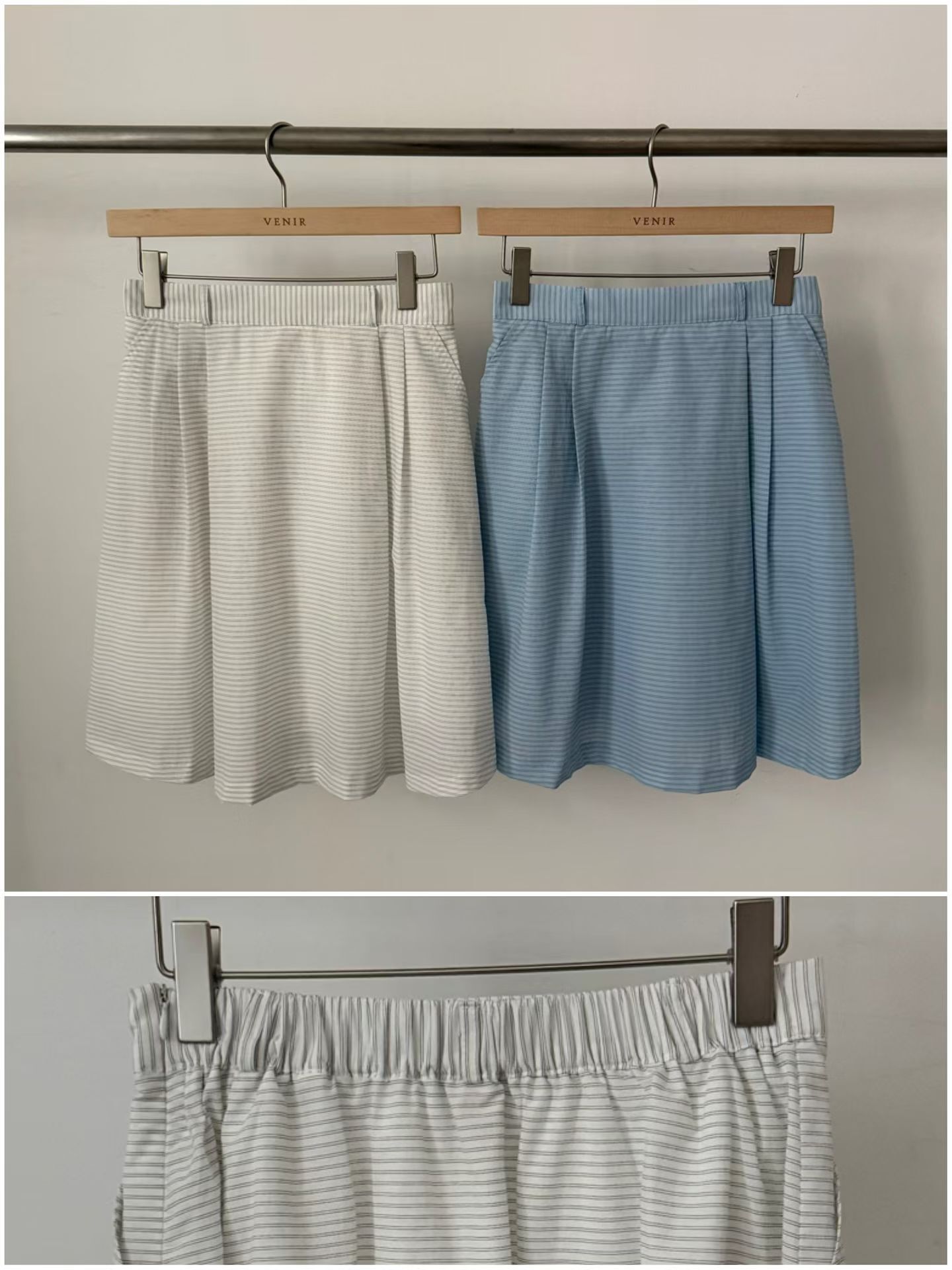 VR6106 橫條紋中長裙