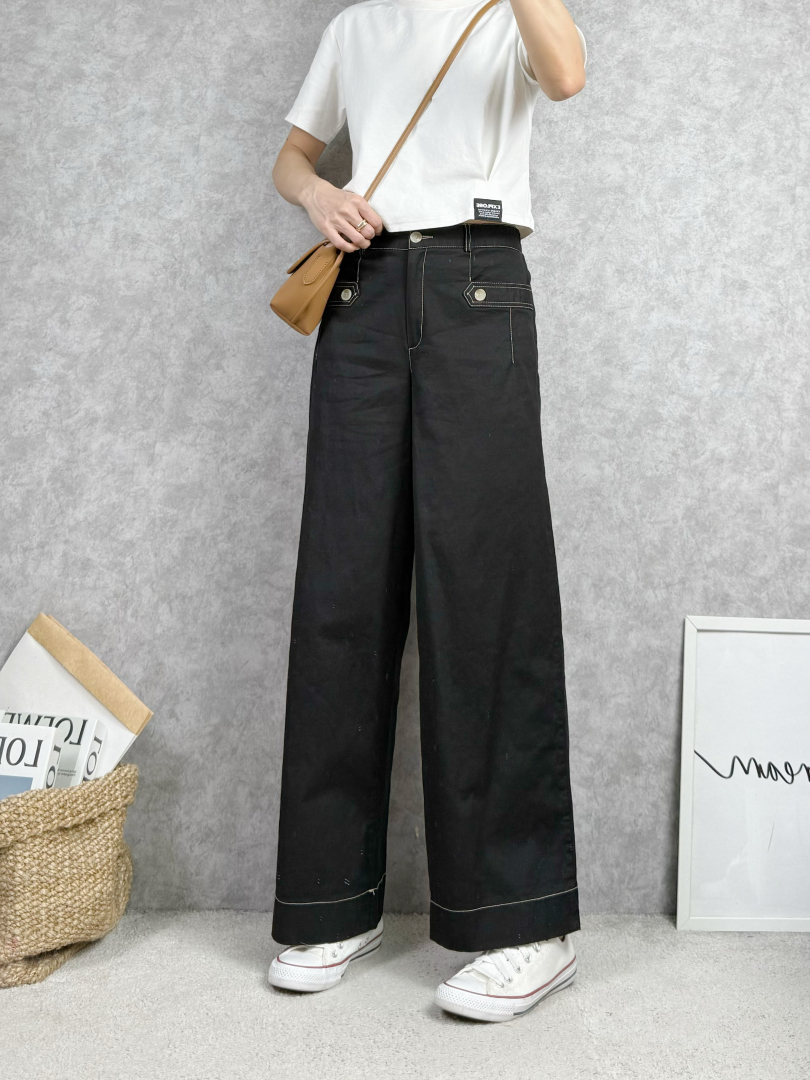 闆娘推薦~夏日百搭好比例棉質寬褲