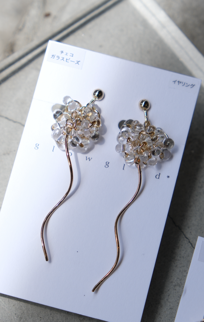[glowglad] 玻璃花波浪 | 耳夾 | NO.119