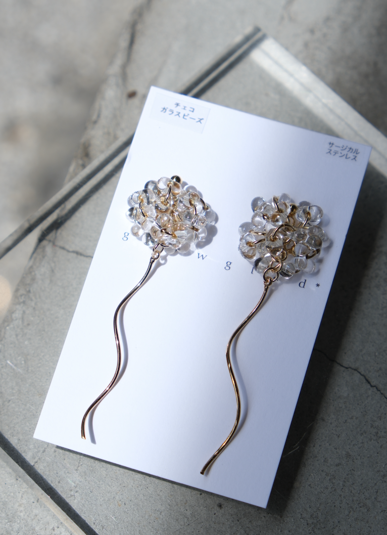 [glowglad] 玻璃花波浪 | 耳針 | NO.118