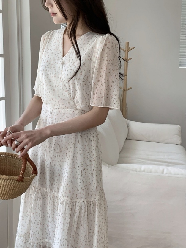 Portia 飄逸碎花雪紡洋裝 [ 3色 / Free, L]