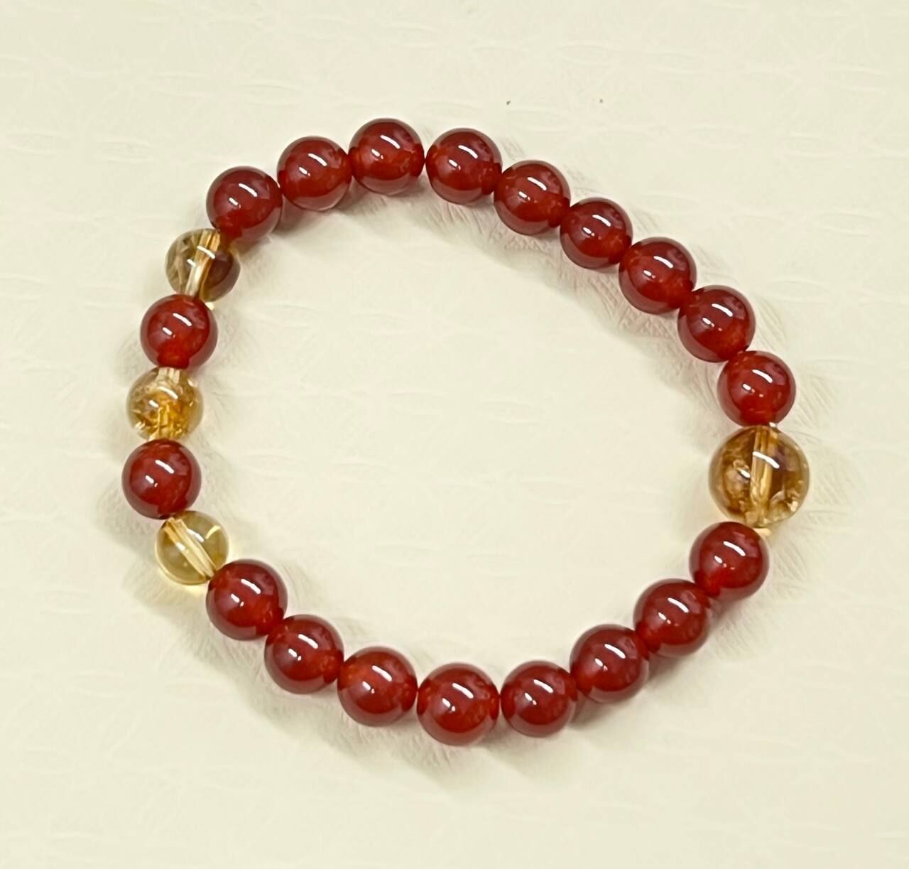 [S] GEMZ & CO ZBA RED AGATE/CITRINE BRACELET, C53 (C53)