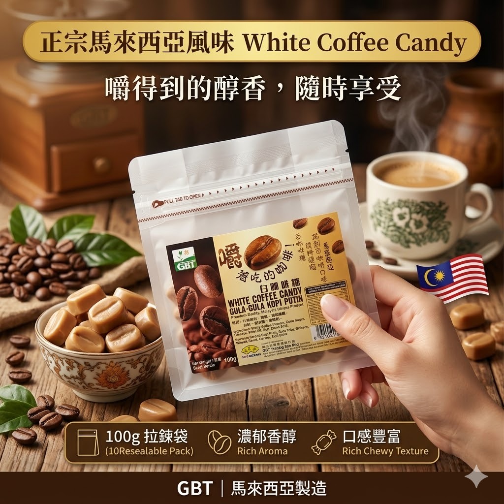 【直播】LX042724 GBT 白咖啡糖 100g (一套2包)