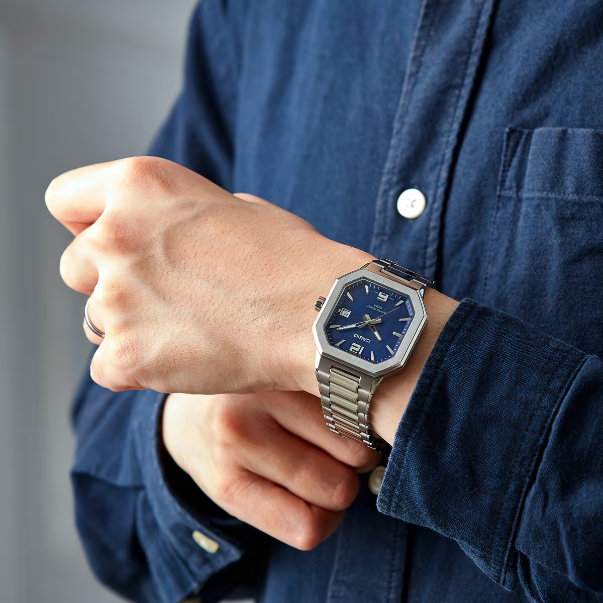 【CASIO 卡西歐】MTP-B195D-2AV 復古方形 經典商務 手錶