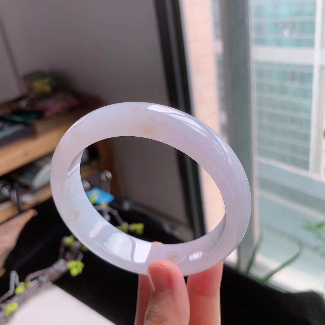 4142663 61.7mm冰種冰紫底飄黃翡翠手鐲 (60-62)