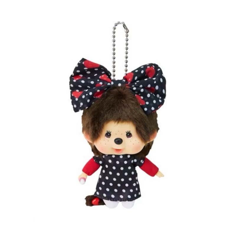 Monchhichi 蒙奇奇 大頭紅波點蝴蝶結 掛件 吊飾 293910 [台灣現貨]