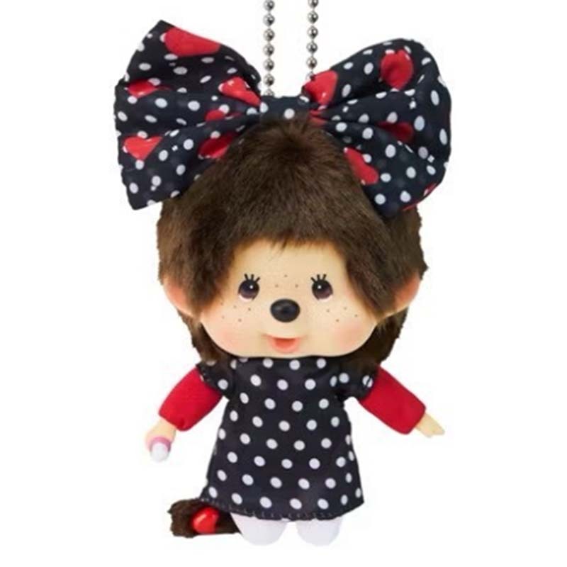 Monchhichi 蒙奇奇 大頭紅波點蝴蝶結 掛件 吊飾 293910 [台灣現貨]