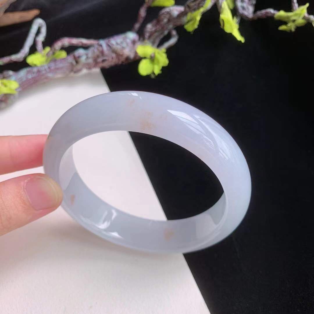 冰種冰紫底飄黃翡翠手鐲,天然翡翠A玉, 緬甸玉, Jade, Jadeite