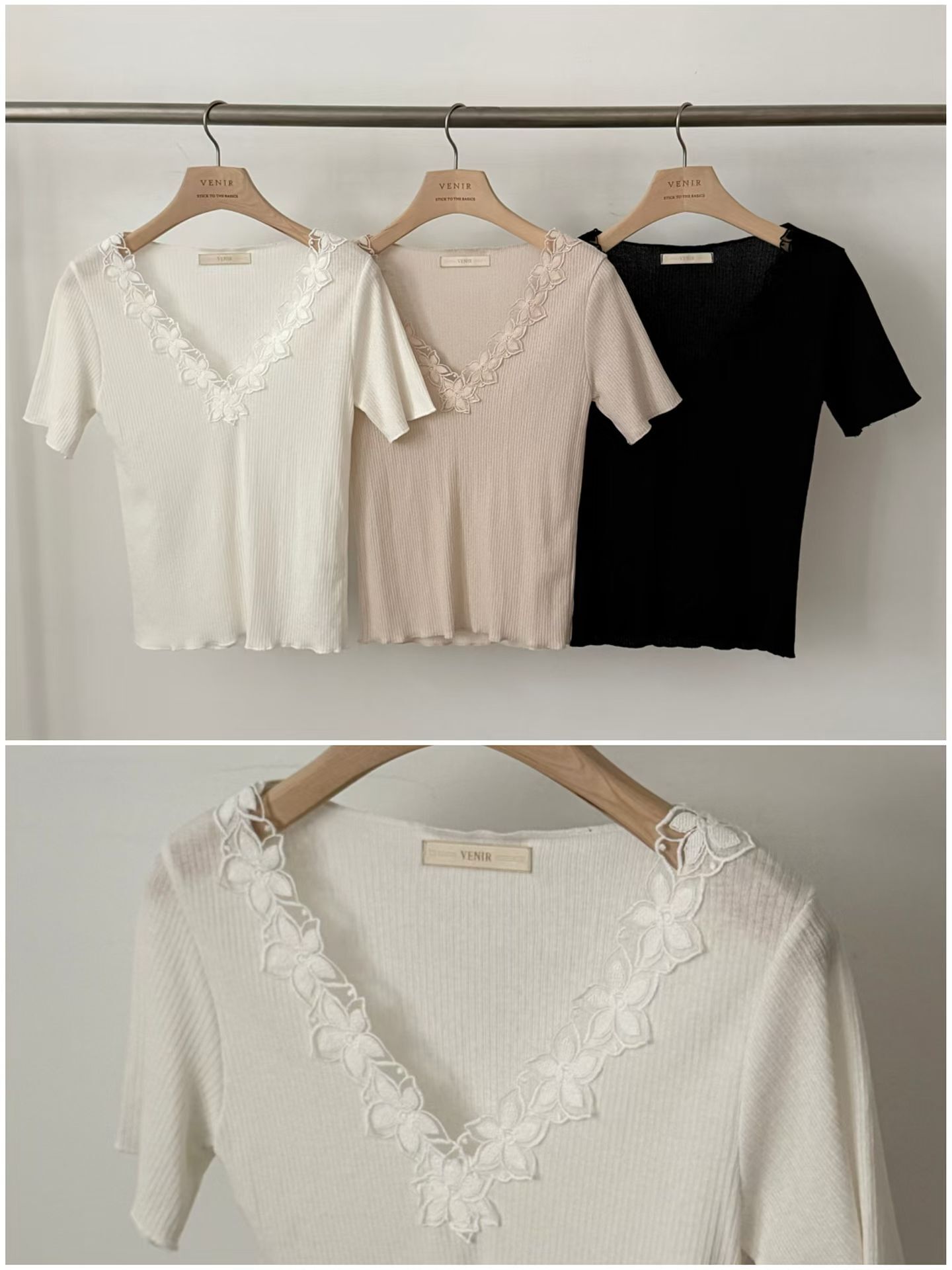 VR6126 花朵V領上衣