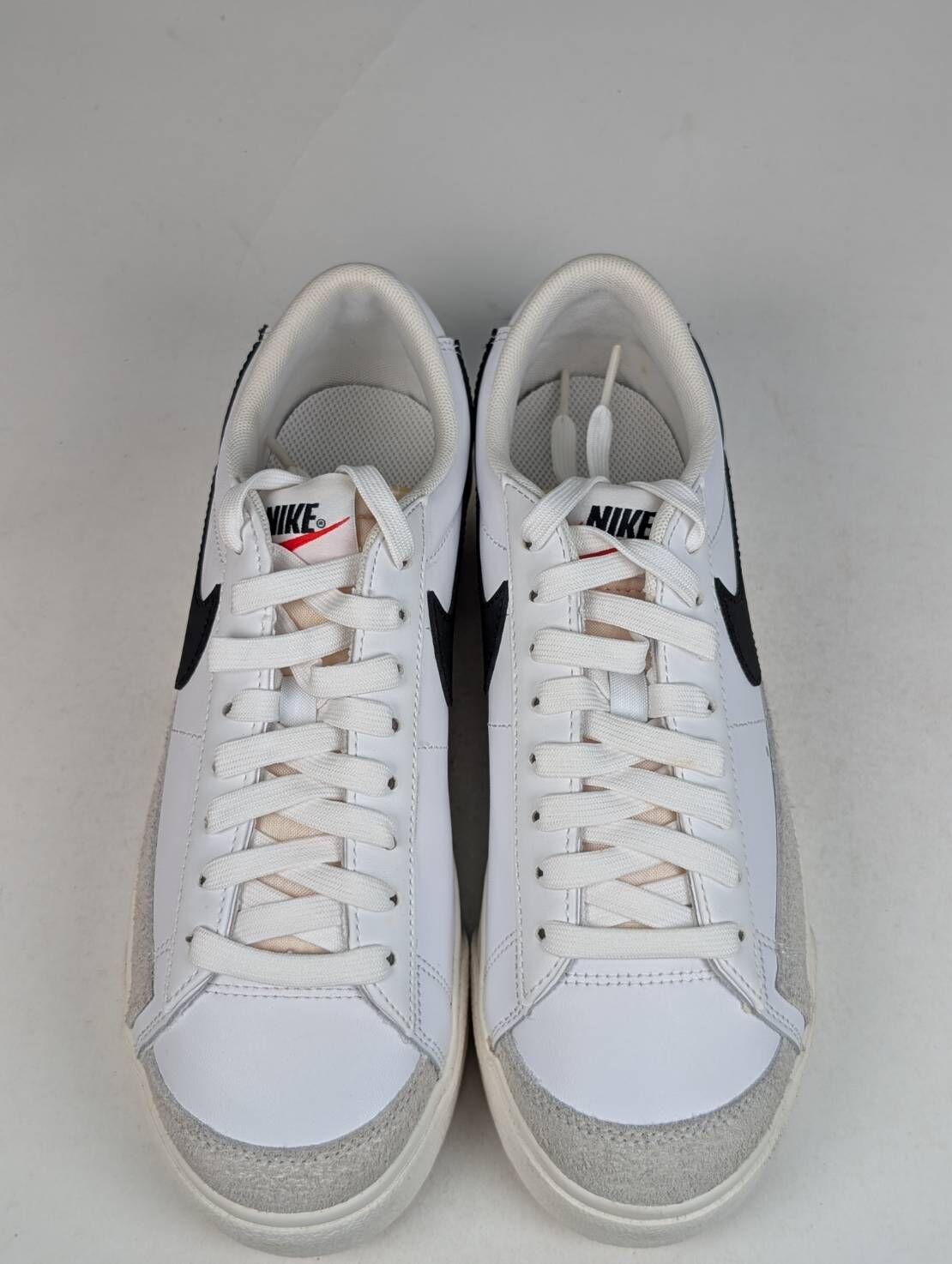 微瑕疵-左右腳後跟微泛黃 DJ0292-101 W8 NIKE BLAZER LOW 奶油白 黑白 經典 厚底 增高 女鞋