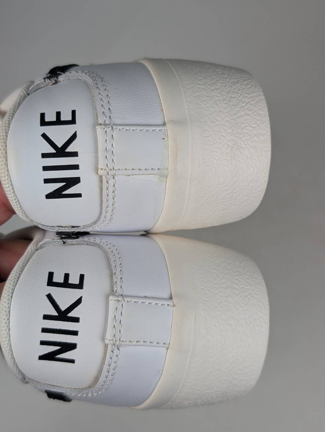 微瑕疵-左右腳後跟微泛黃 DJ0292-101 W8 NIKE BLAZER LOW 奶油白 黑白 經典 厚底 增高 女鞋