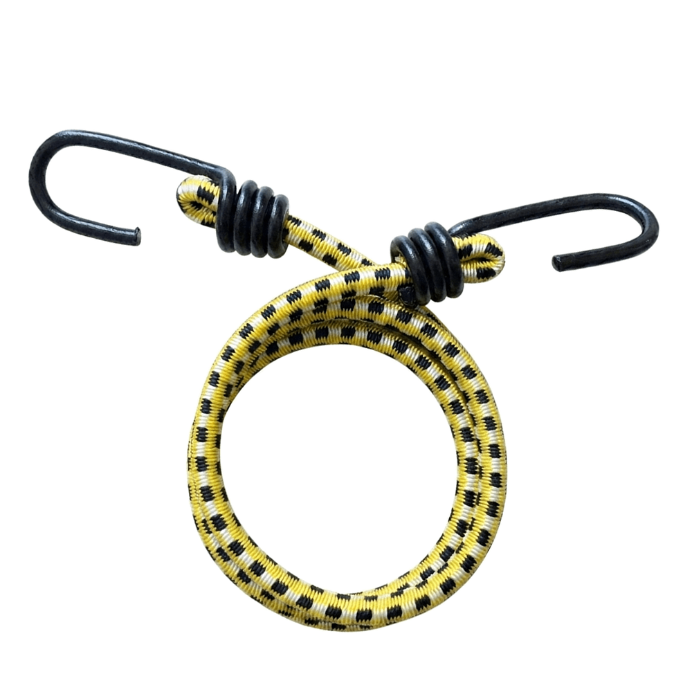 【SafeStraps】黑黃白彈力綁帶 (91cm)｜鋼製掛鉤｜高彈耐用｜機車綁帶｜貨物固定