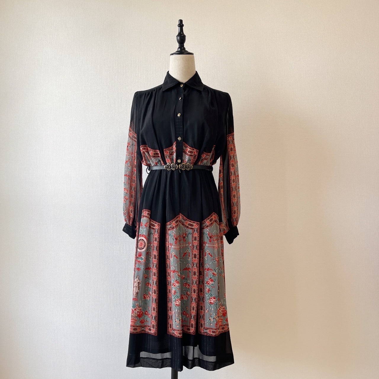 暮色花窗日本製古著連身裙