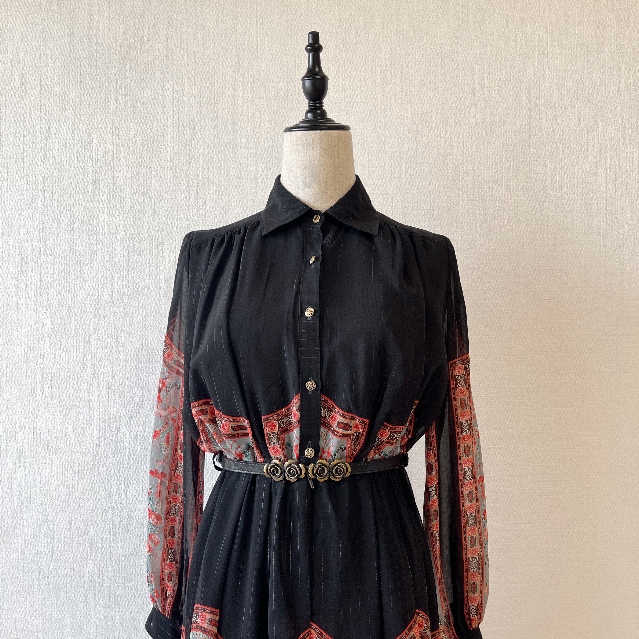 暮色花窗日本製古著連身裙