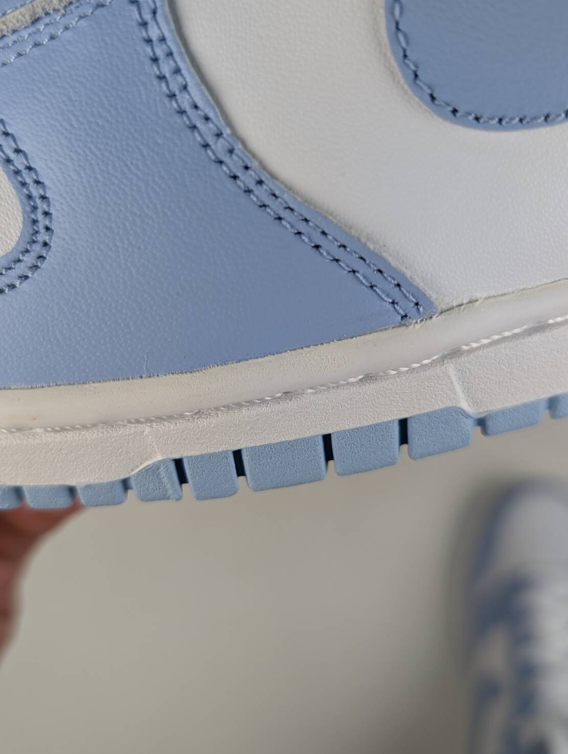 微瑕疵-左右腳內外側泛黃左腳外側磨損 DD1869-107 W6 Nike Dunk High WMNS '' Aluminum '' 北卡藍 天藍 女款 男女段