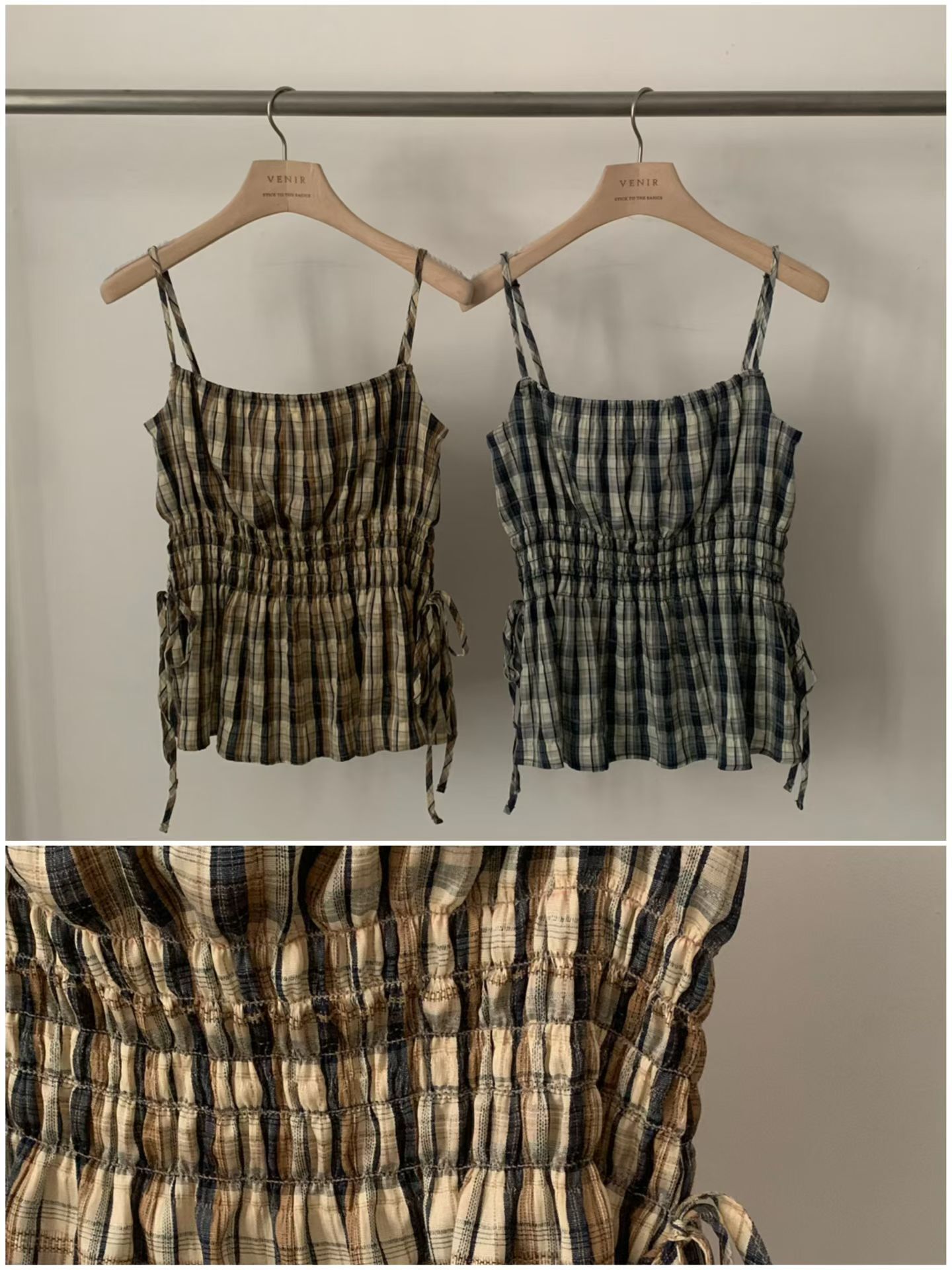 VR6135 格紋彈性收腰背心