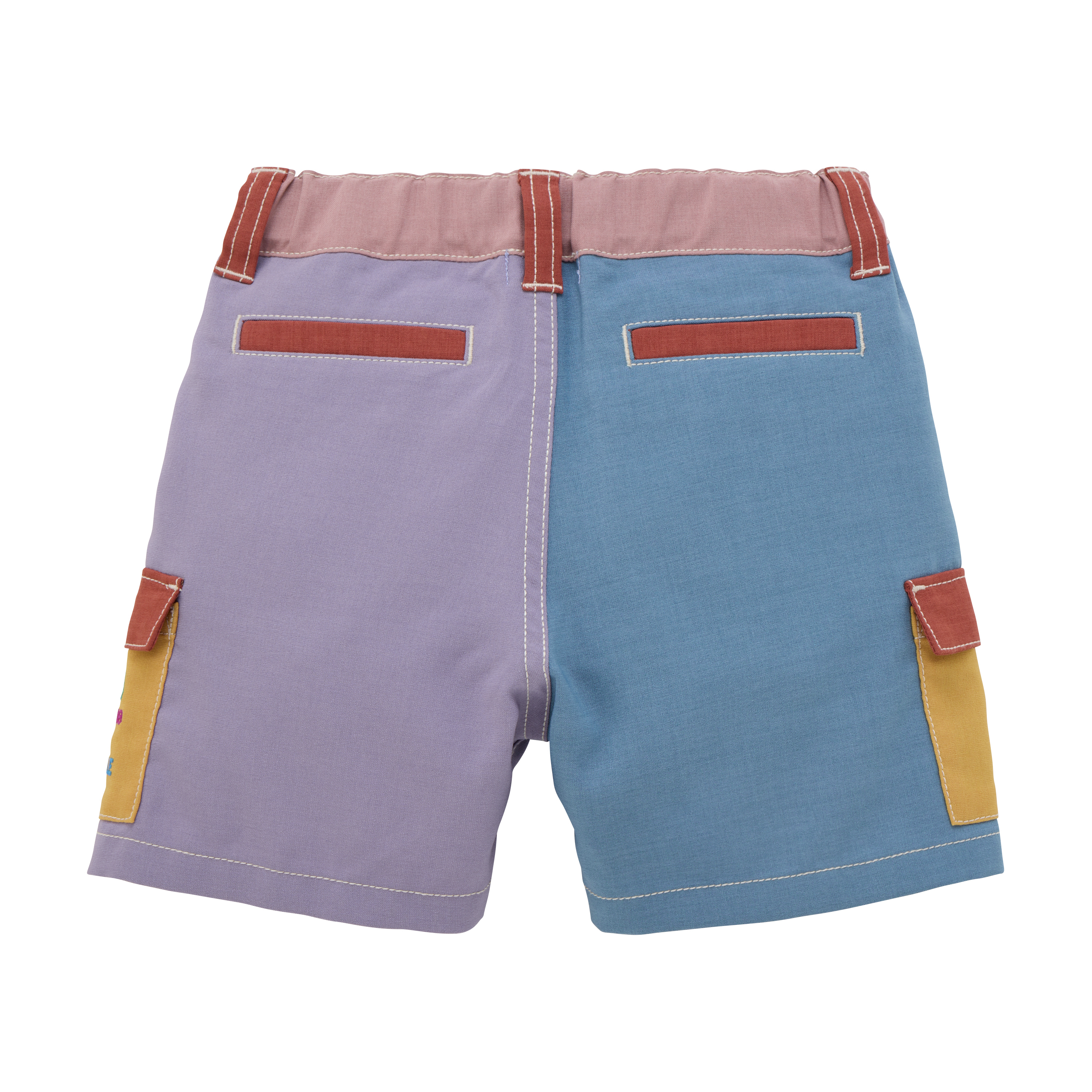 DOUBLE_B 拚色涼感五分工裝褲-多色