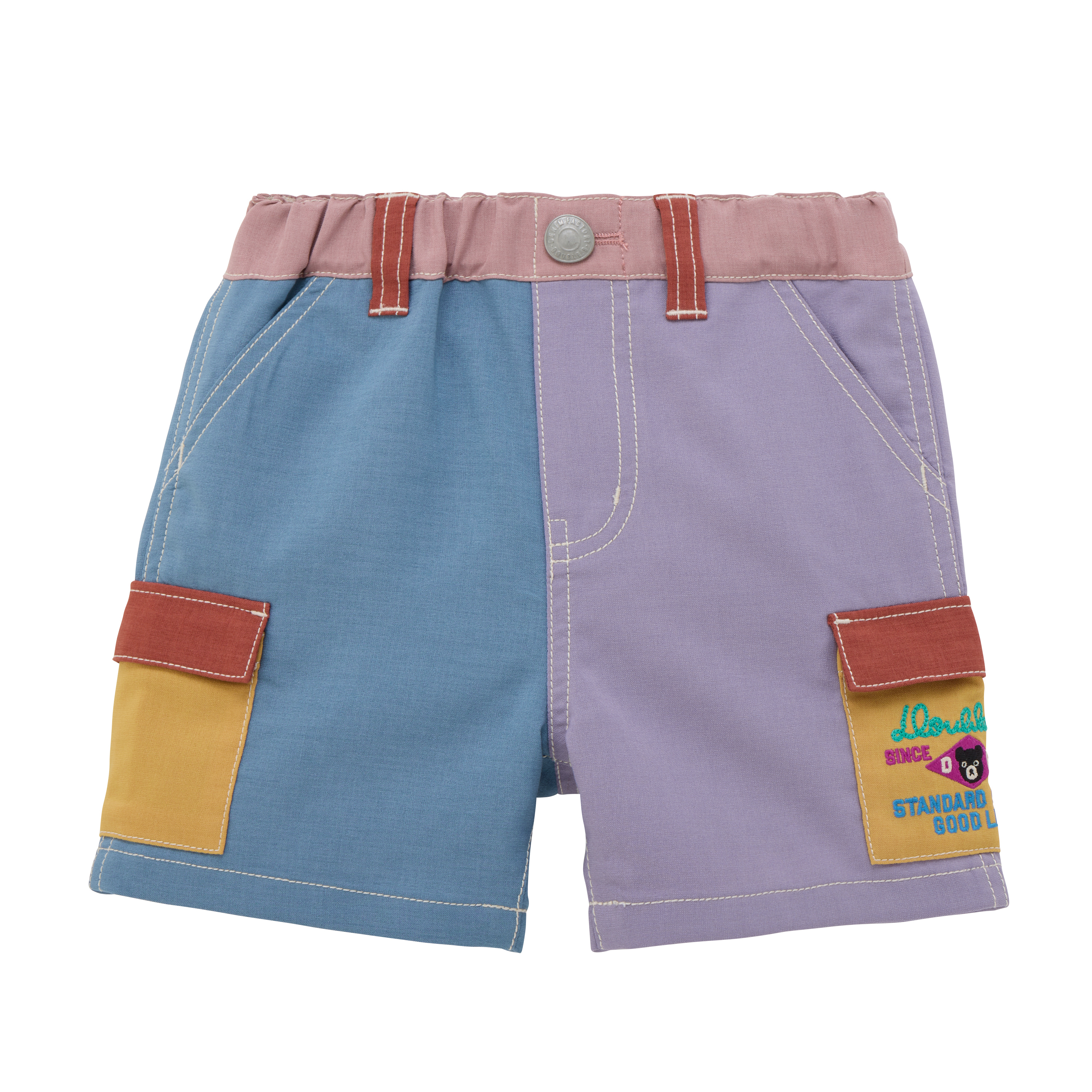 DOUBLE_B 拚色涼感五分工裝褲-多色